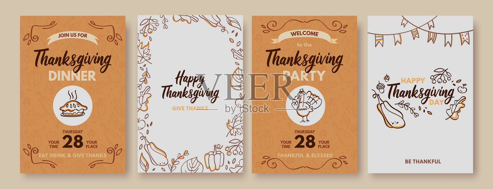 感恩节贺卡，海报插画图片素材