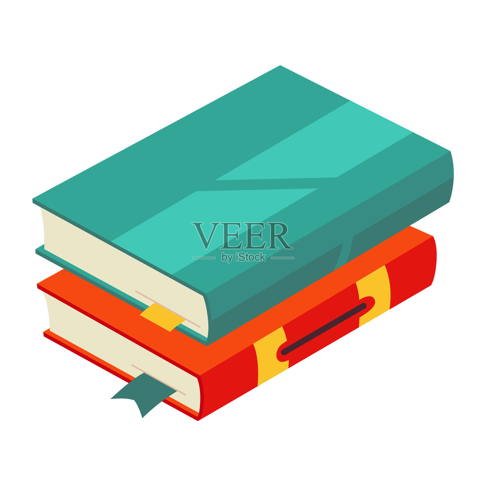 各种各样的书，一堆书，笔记本。专为爱书人士而设。多读书。手绘教育矢量插图。扁平化设计风格插画图片素材