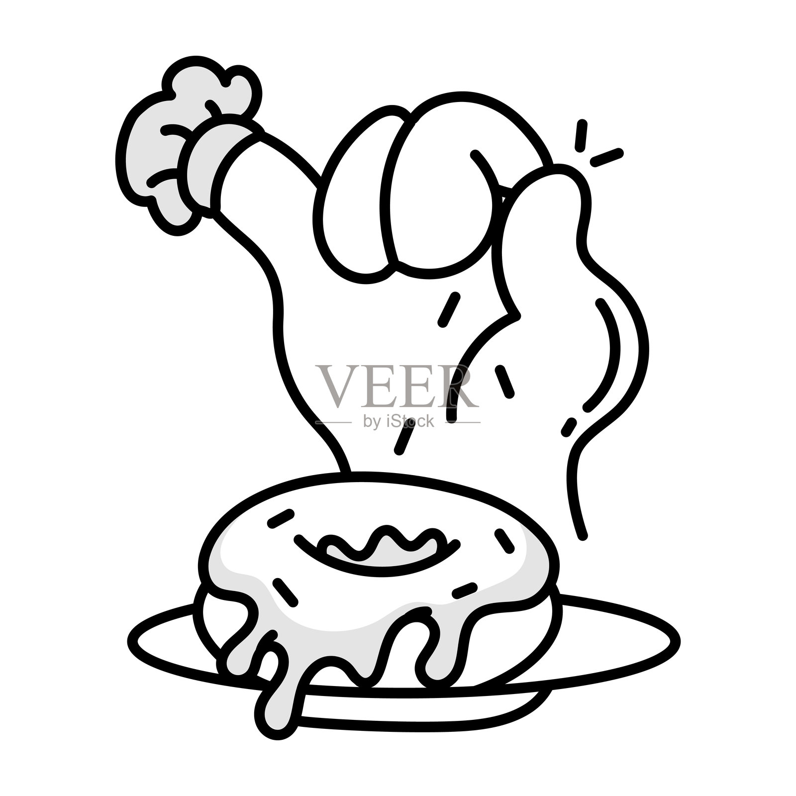 手绘的甜甜圈烘焙图标插画图片素材