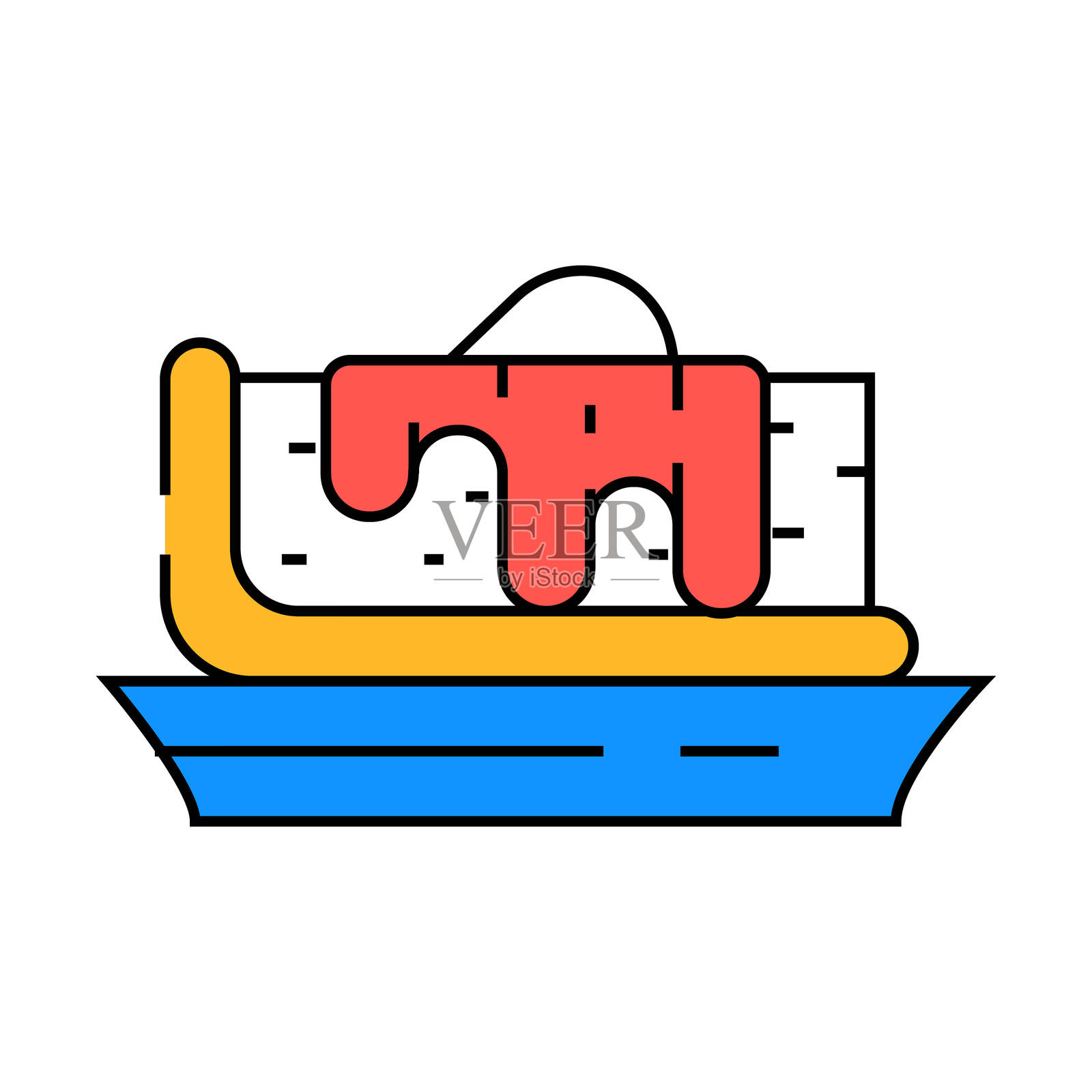 馅饼与果酱甜点图标彩色插图插画图片素材