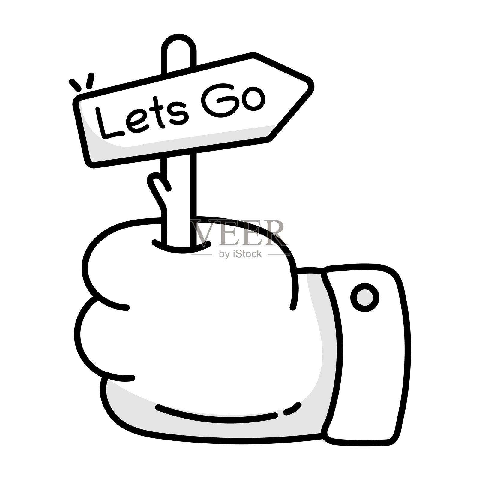 让我们在粗略的风格图标插画图片素材