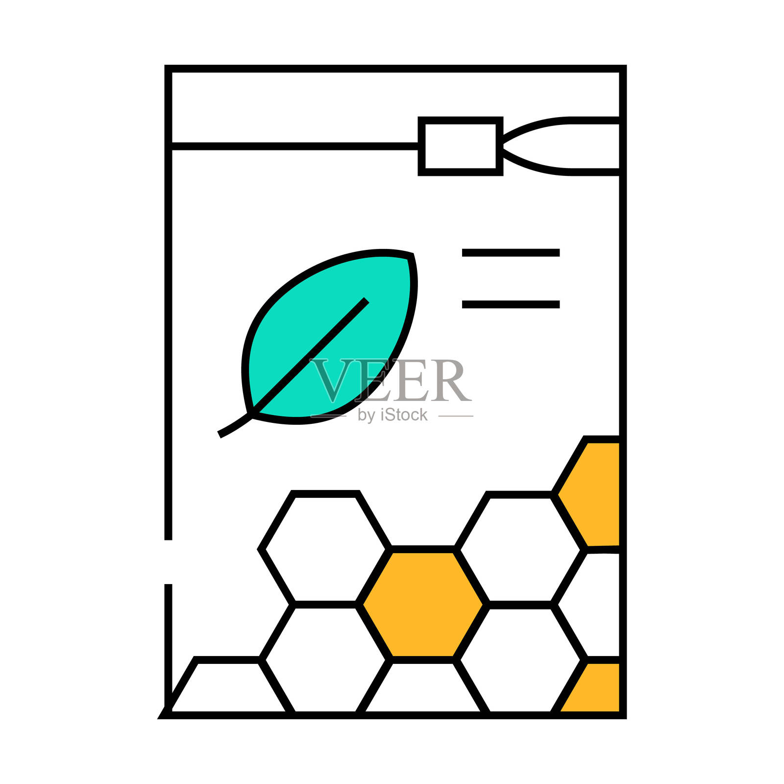 有机白色蜂蜡颗粒图标彩色插图插画图片素材