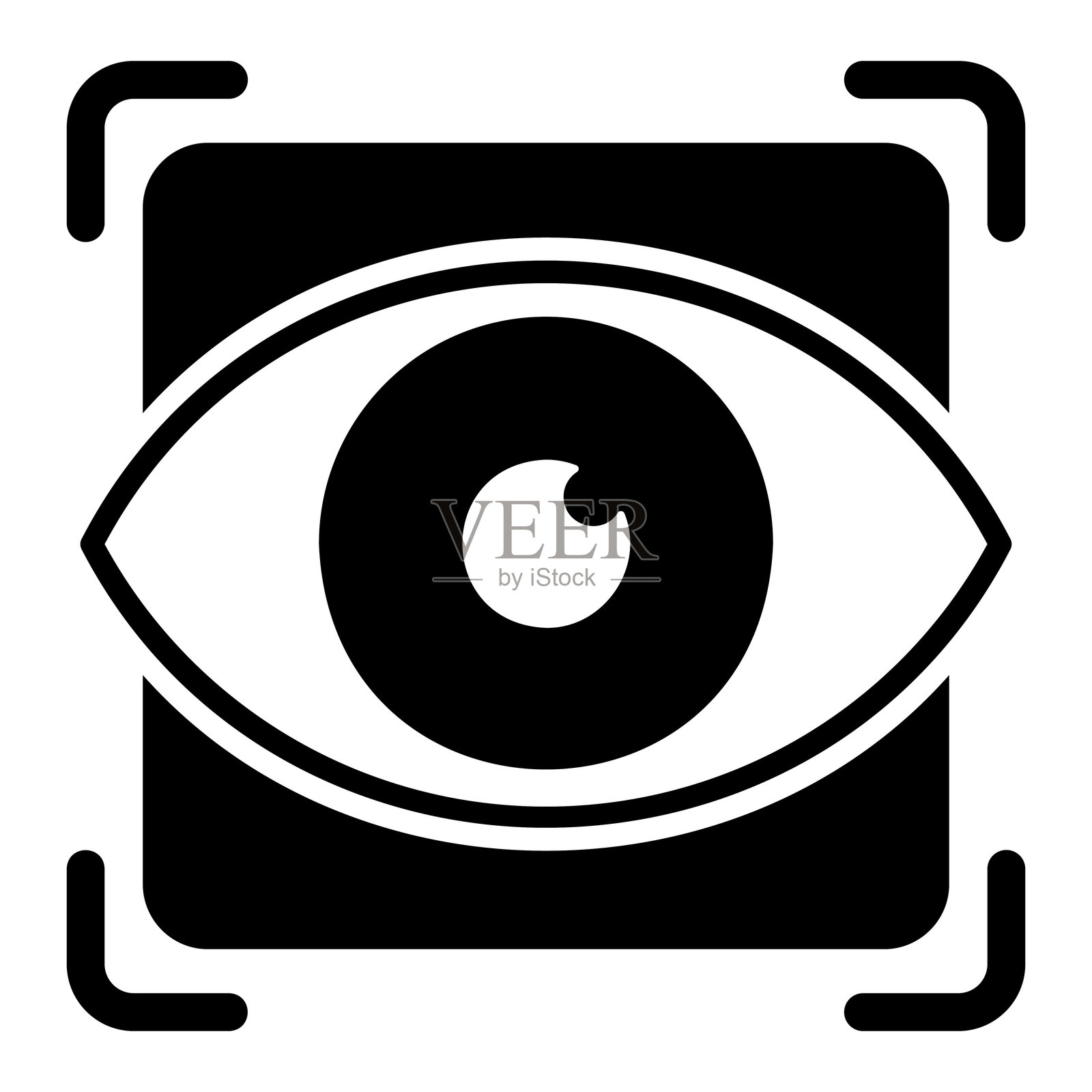 眼睛扫描矢量图标。视网膜检查符号插画图片素材