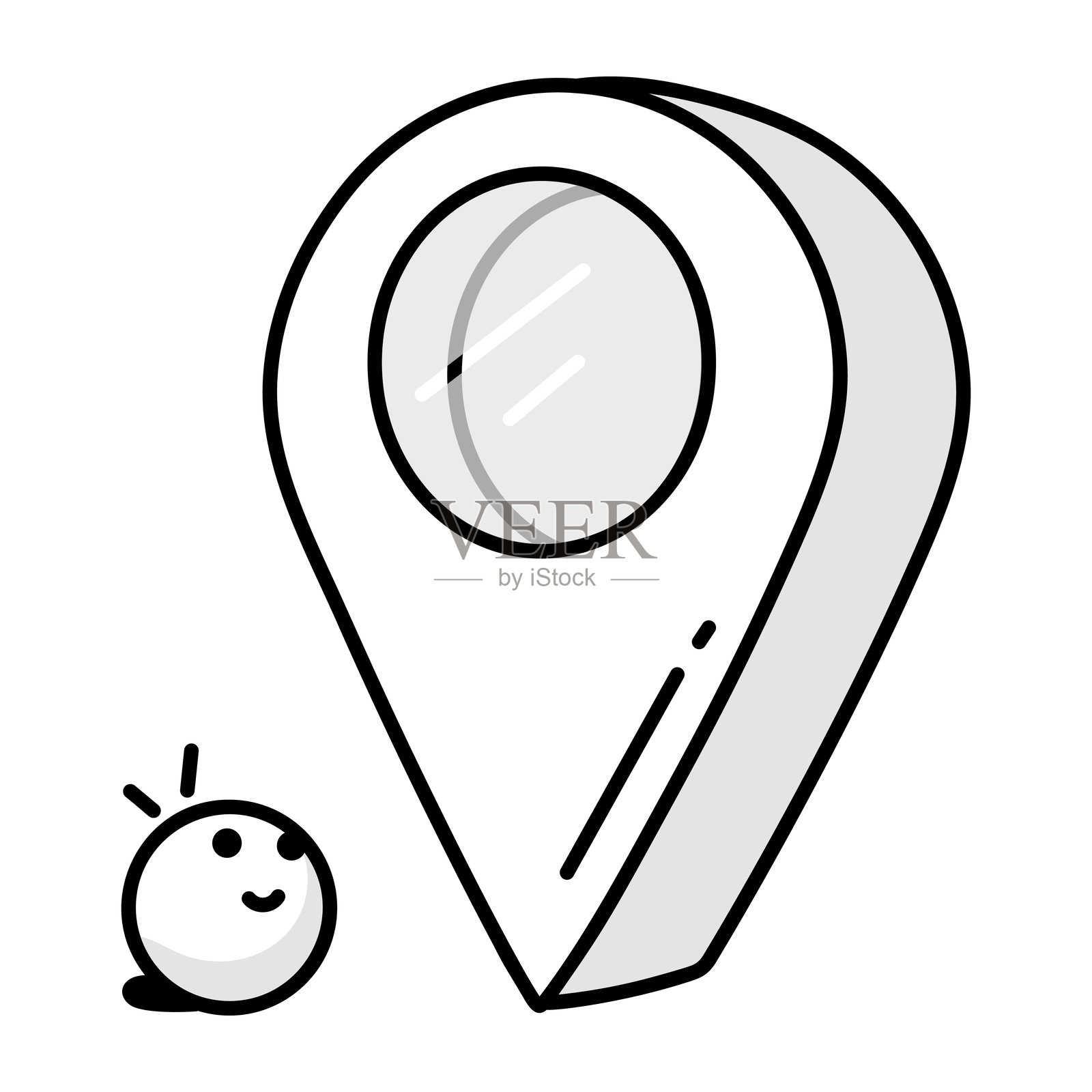 绘图样式中的位置图标插画图片素材