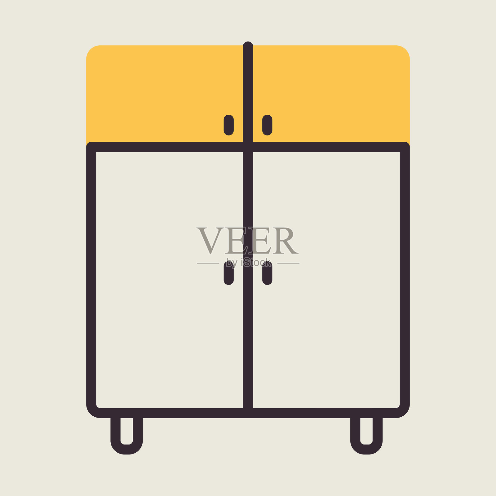 橱柜矢量图标。家具的迹象插画图片素材