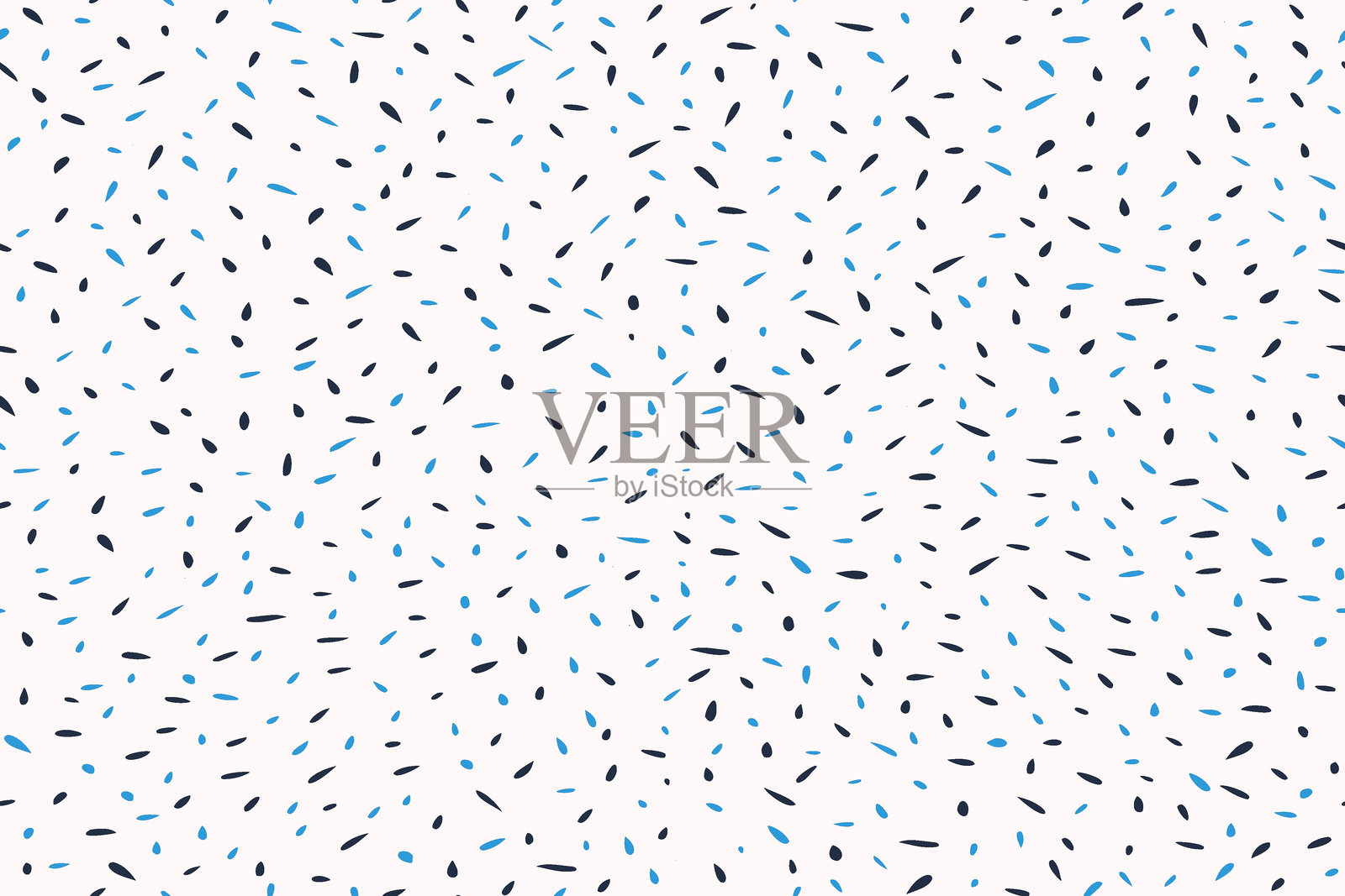 白色背景上的圆点。极简无缝图案与抽象形状斑点，滴，圆形，雪花。素色纹理点缀。矢量手绘。插画图片素材