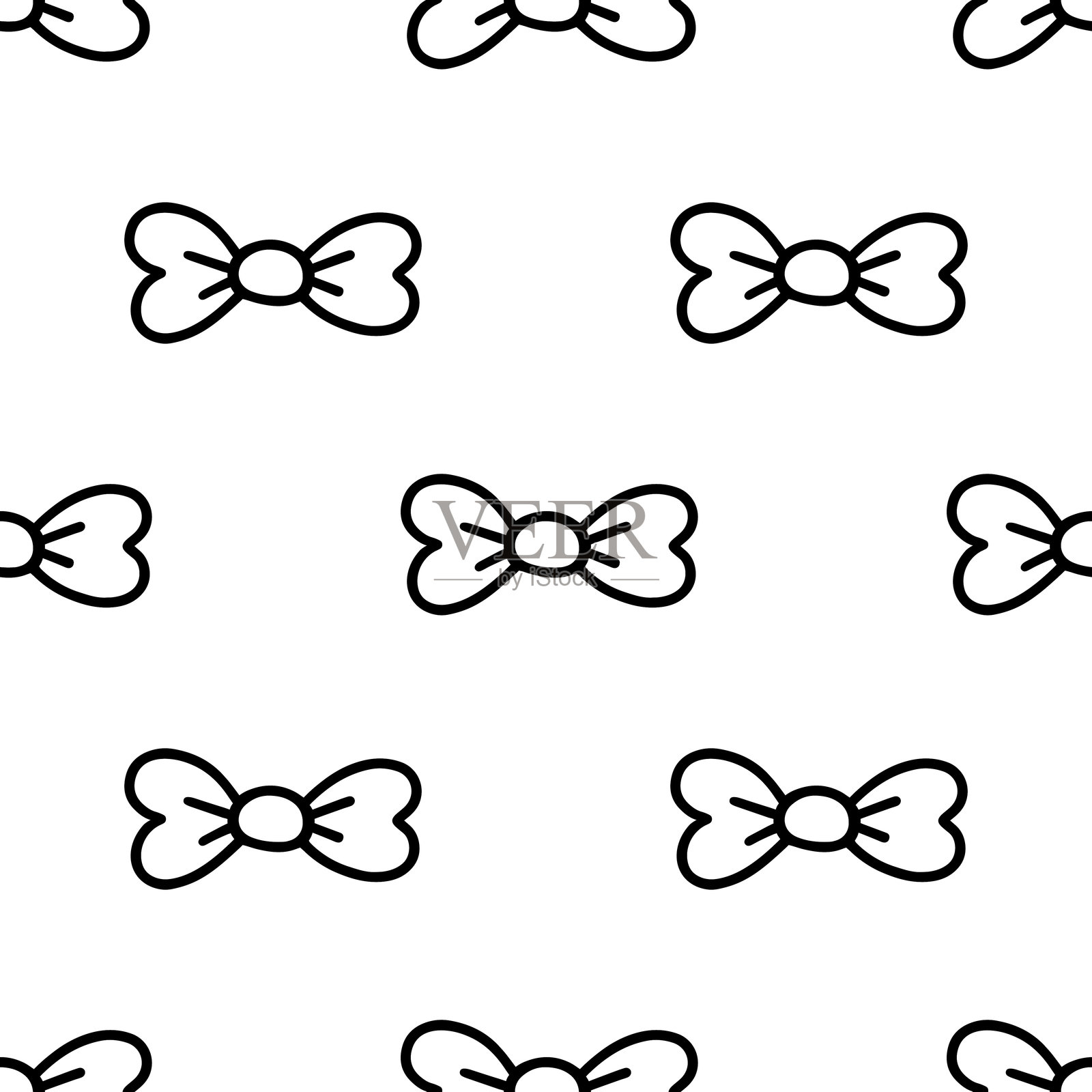 卡通领结无缝图案，矢量。插画图片素材