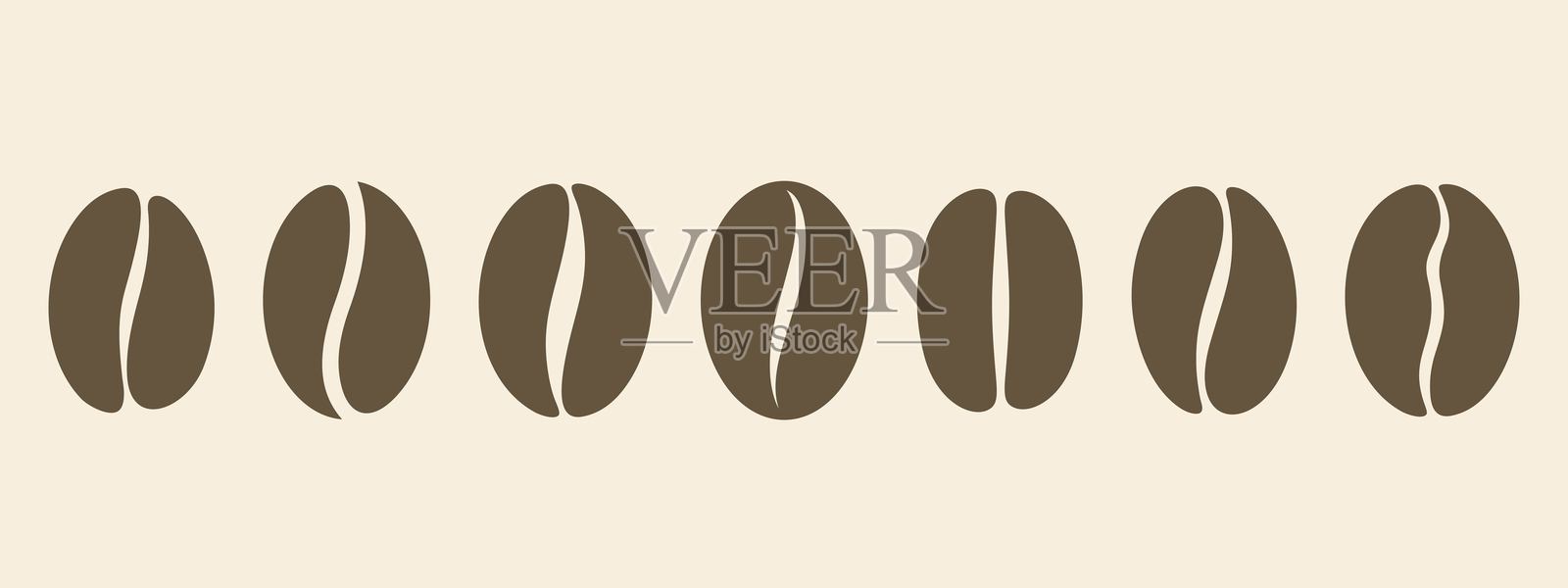 咖啡豆的标志。孤立的咖啡豆在古老的背景插画图片素材