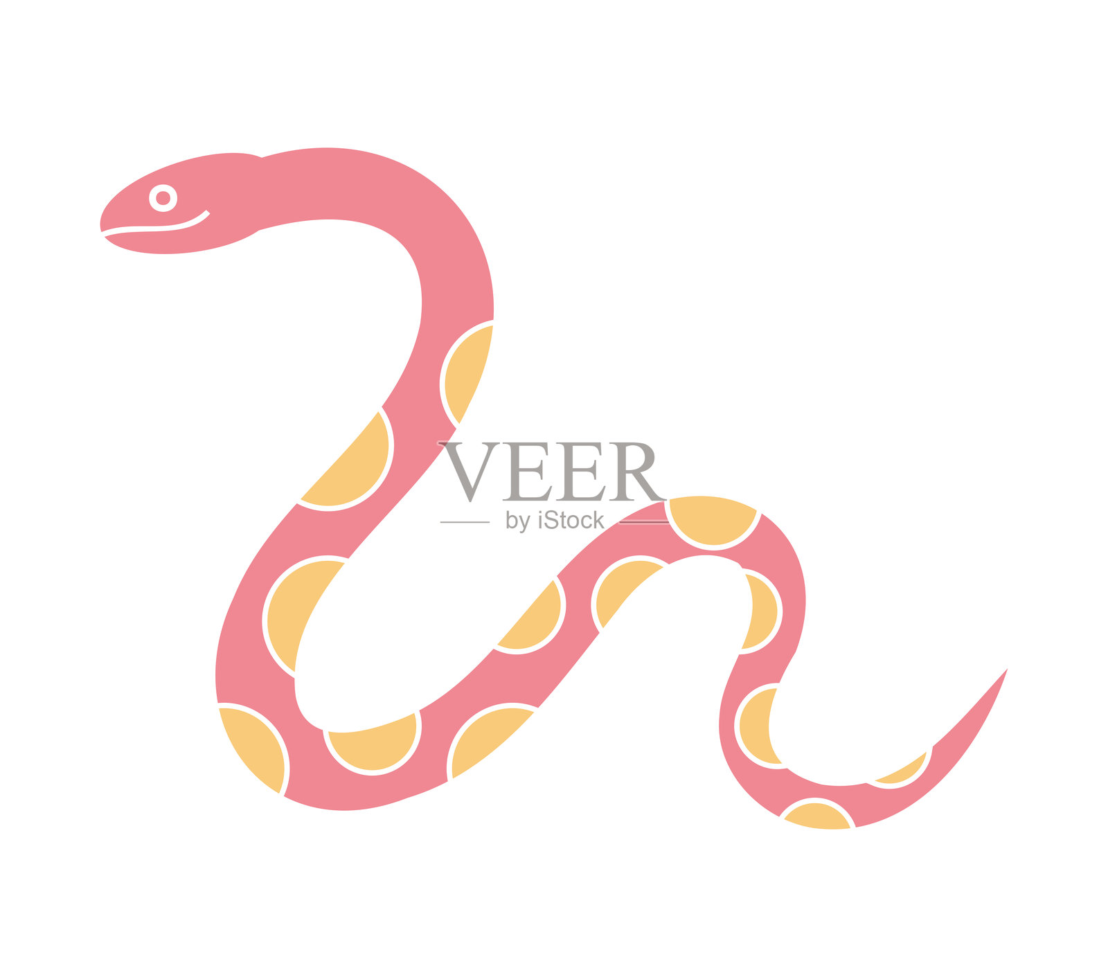 粉色蛇的简单矢量插图插画图片素材