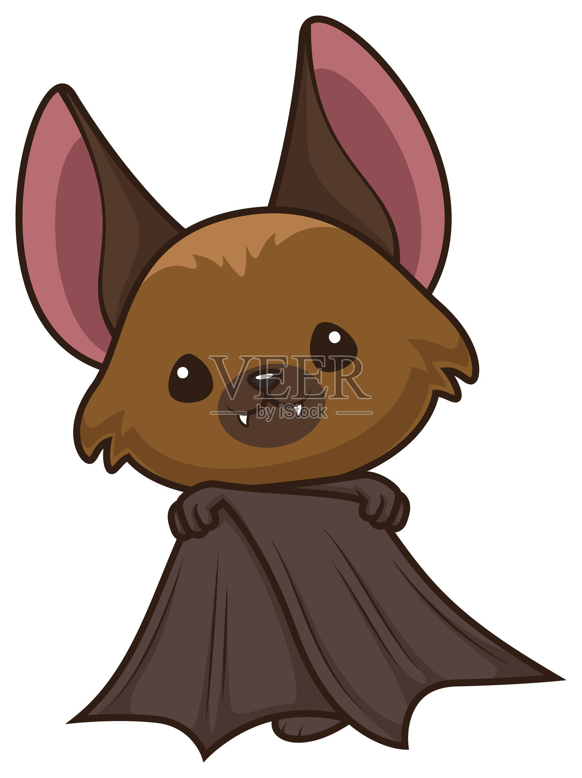 赤壁卡哇伊风格卡通中的黑飞狐插画图片素材