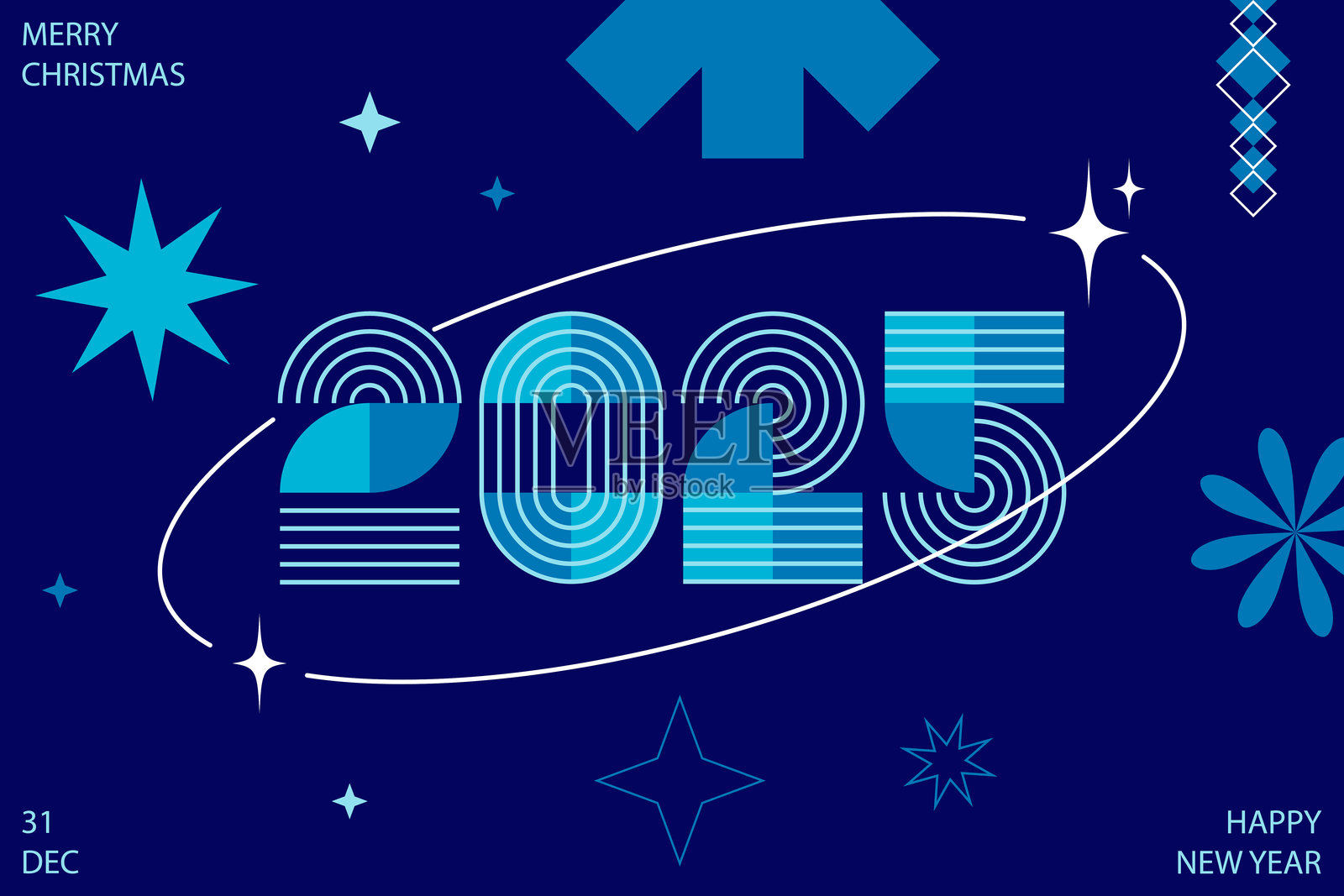 2025年新年快乐海报创作理念。极简时尚的背景品牌，横幅，封面，卡片。矢量图插画图片素材