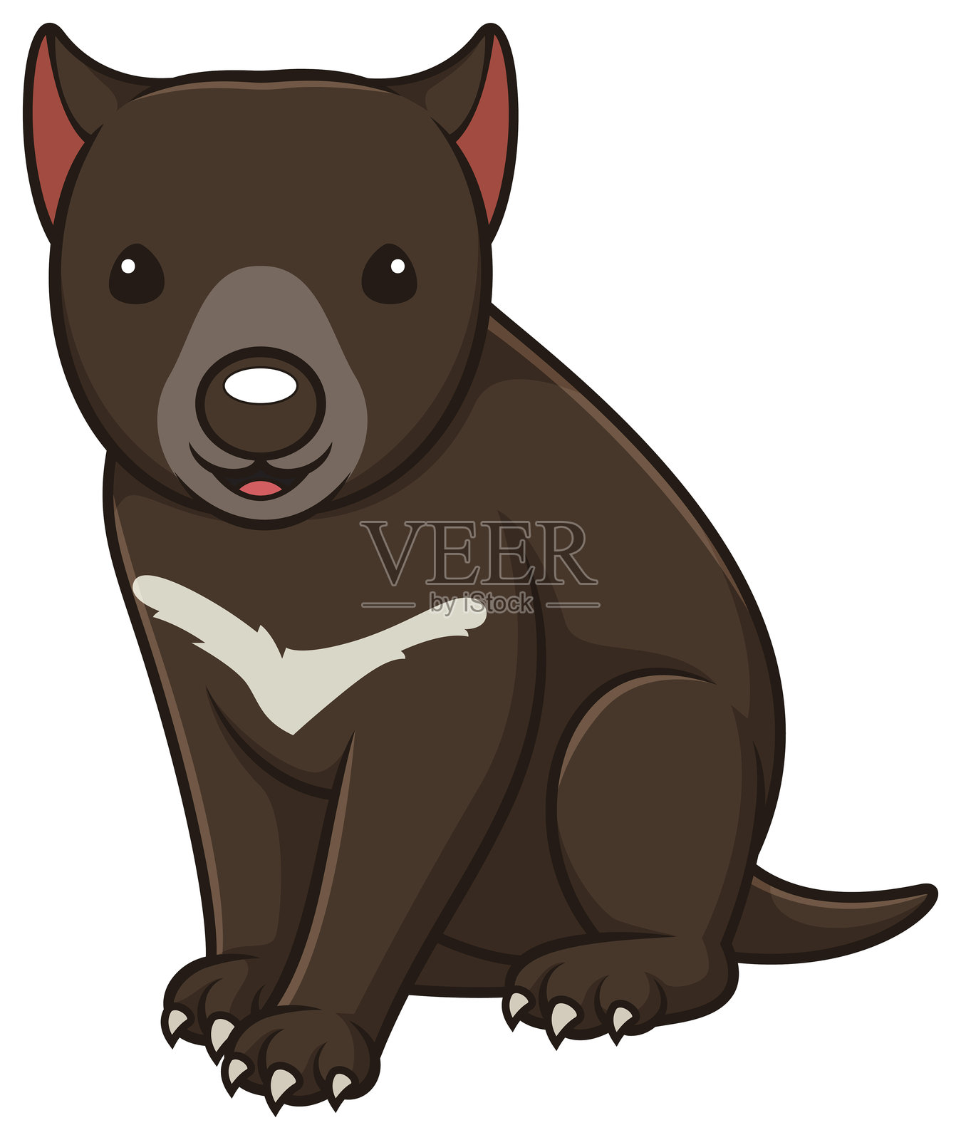 赤壁卡哇伊风格的塔斯马尼亚魔鬼漫画插画图片素材