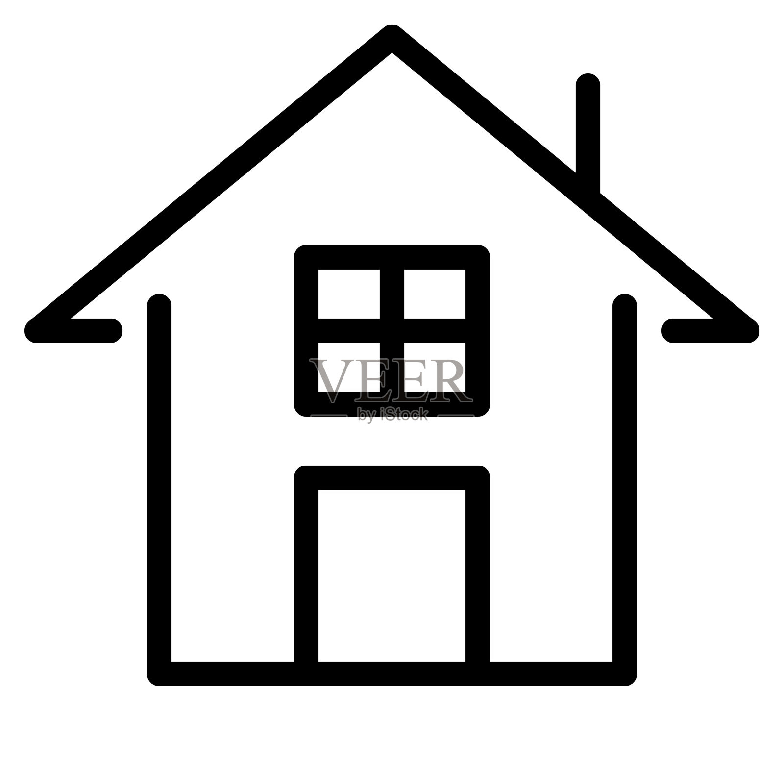 家和房子图标线矢量插画图片素材