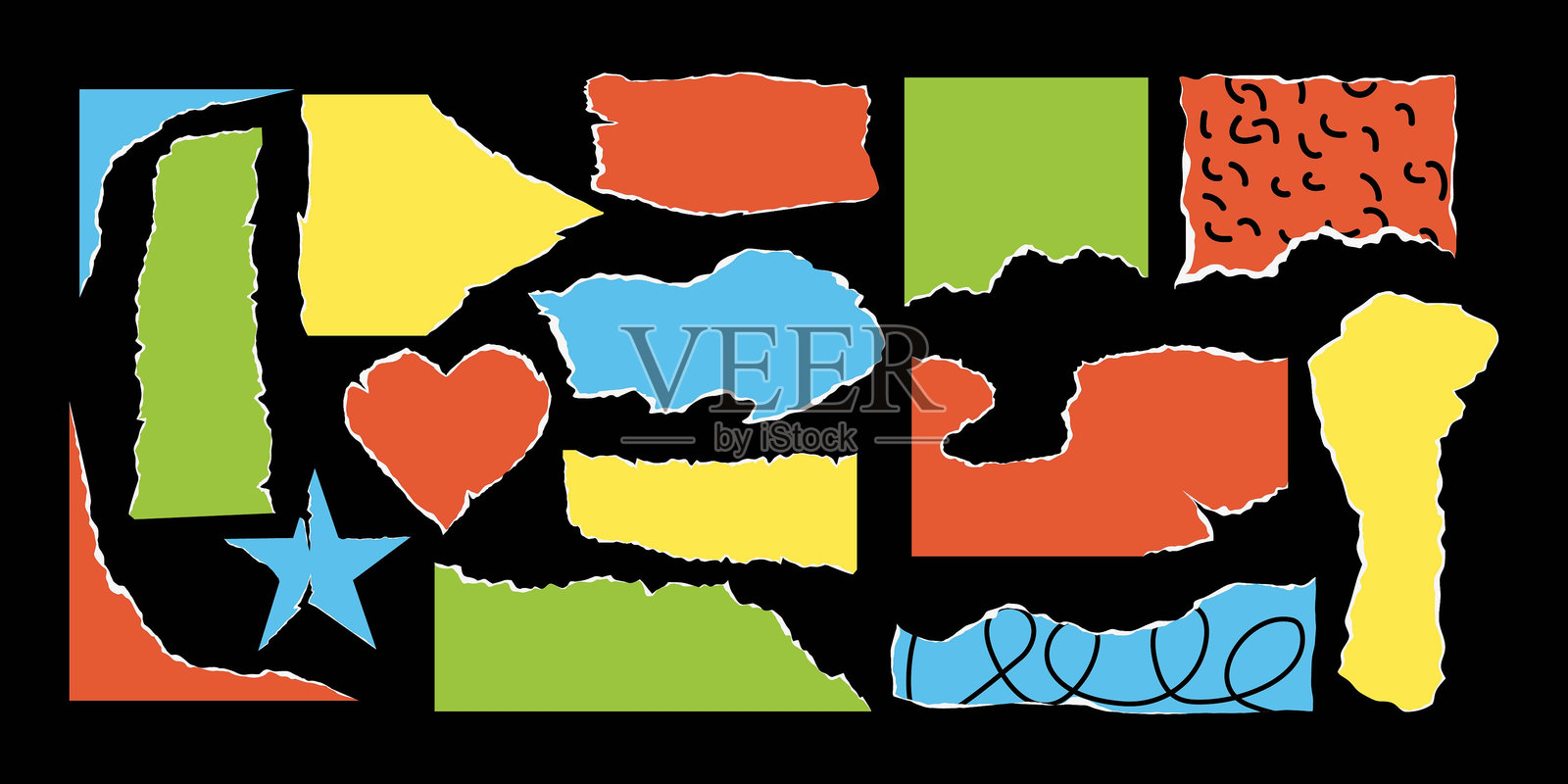 撕纸现代版插画图片素材