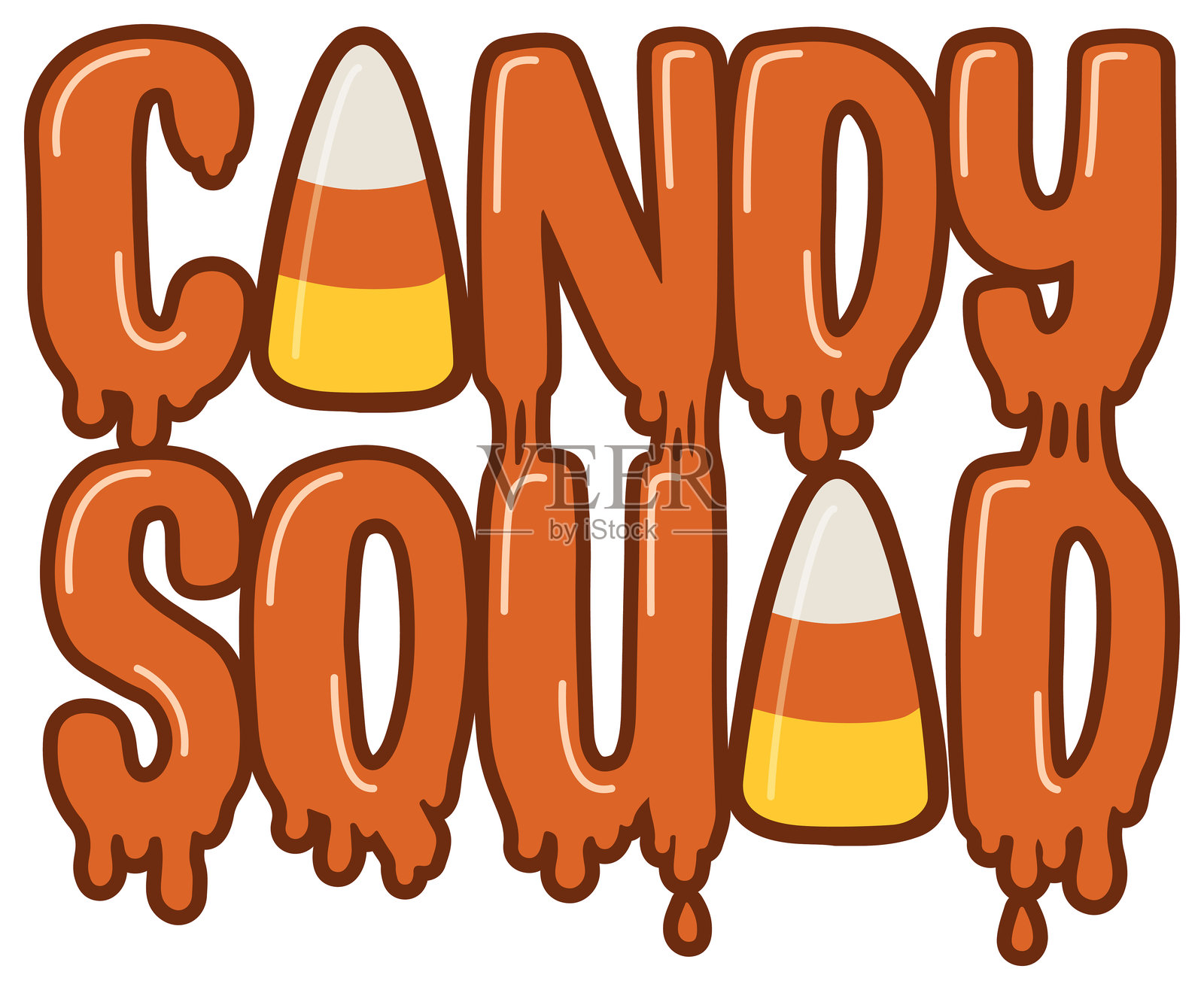 糖果小队万圣节主题文字艺术卡通插画插画图片素材