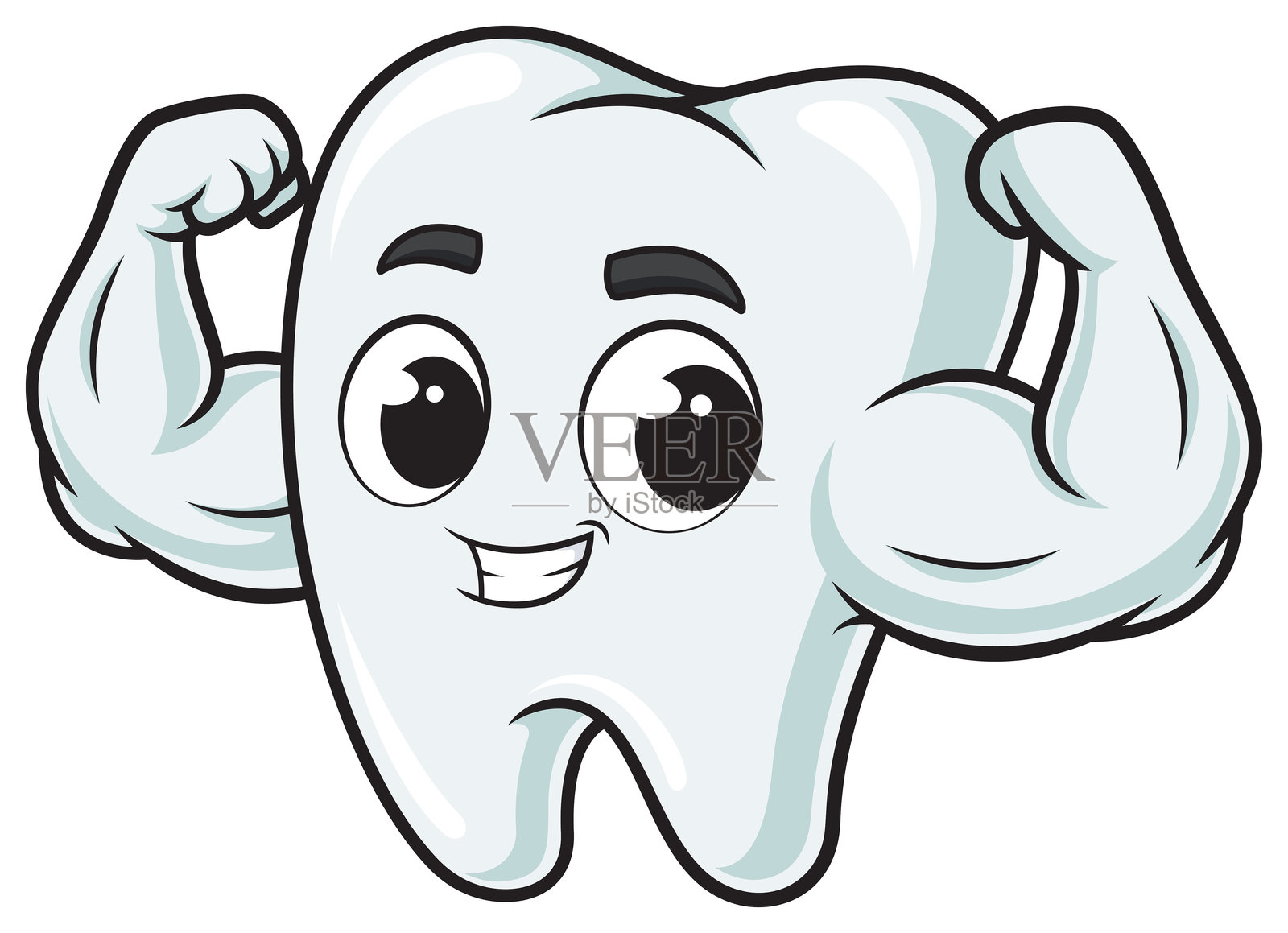 强牙人物卡通插画插画图片素材