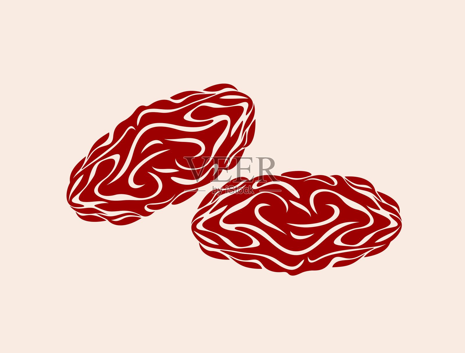 枣果外形。孤立的枣果在复古的背景插画图片素材