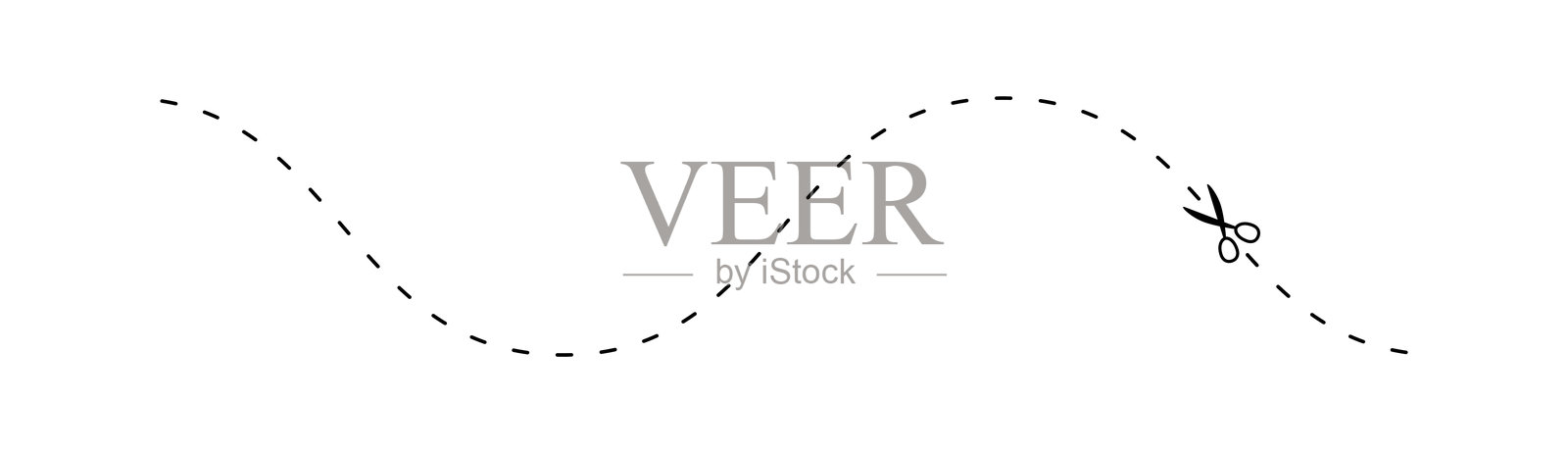 剪刀在虚线上，虚线和剪刀，点轮廓和剪刀插画图片素材