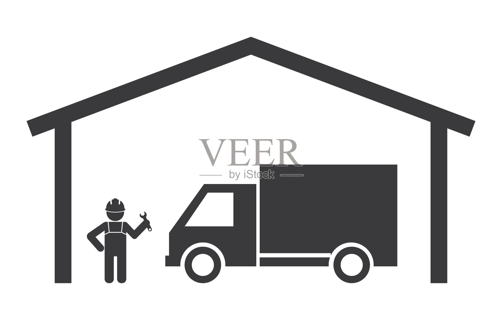 修车技工图标插画图片素材