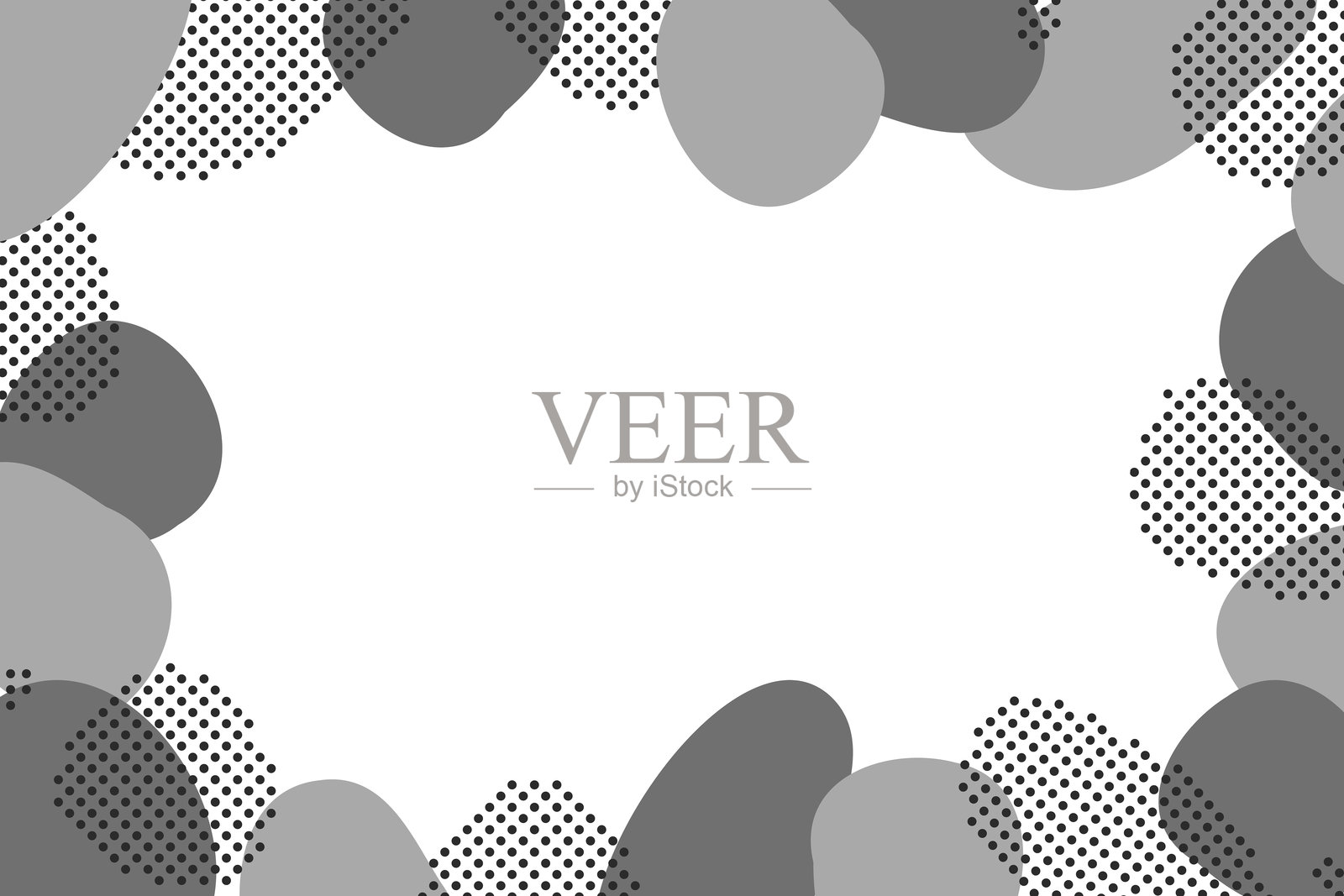 灰色流体和虚线框架插画图片素材