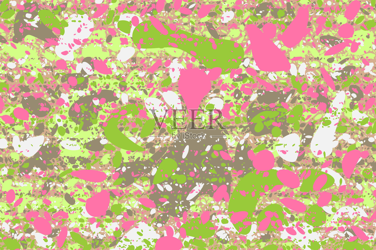 彩色油漆样的背景插图与随机形状。插画图片素材