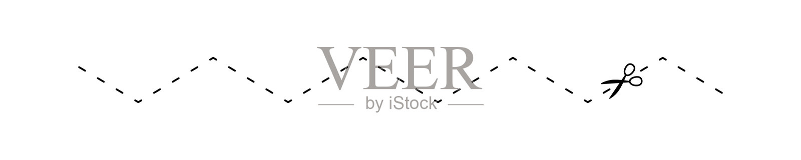 剪刀在虚线上，虚线和剪刀，点轮廓和剪刀插画图片素材