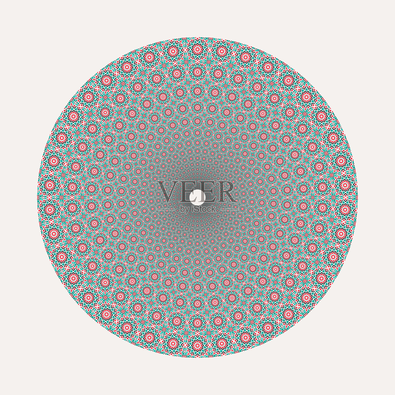 圆形几何装饰曼陀罗，具有视觉错觉效果插画图片素材