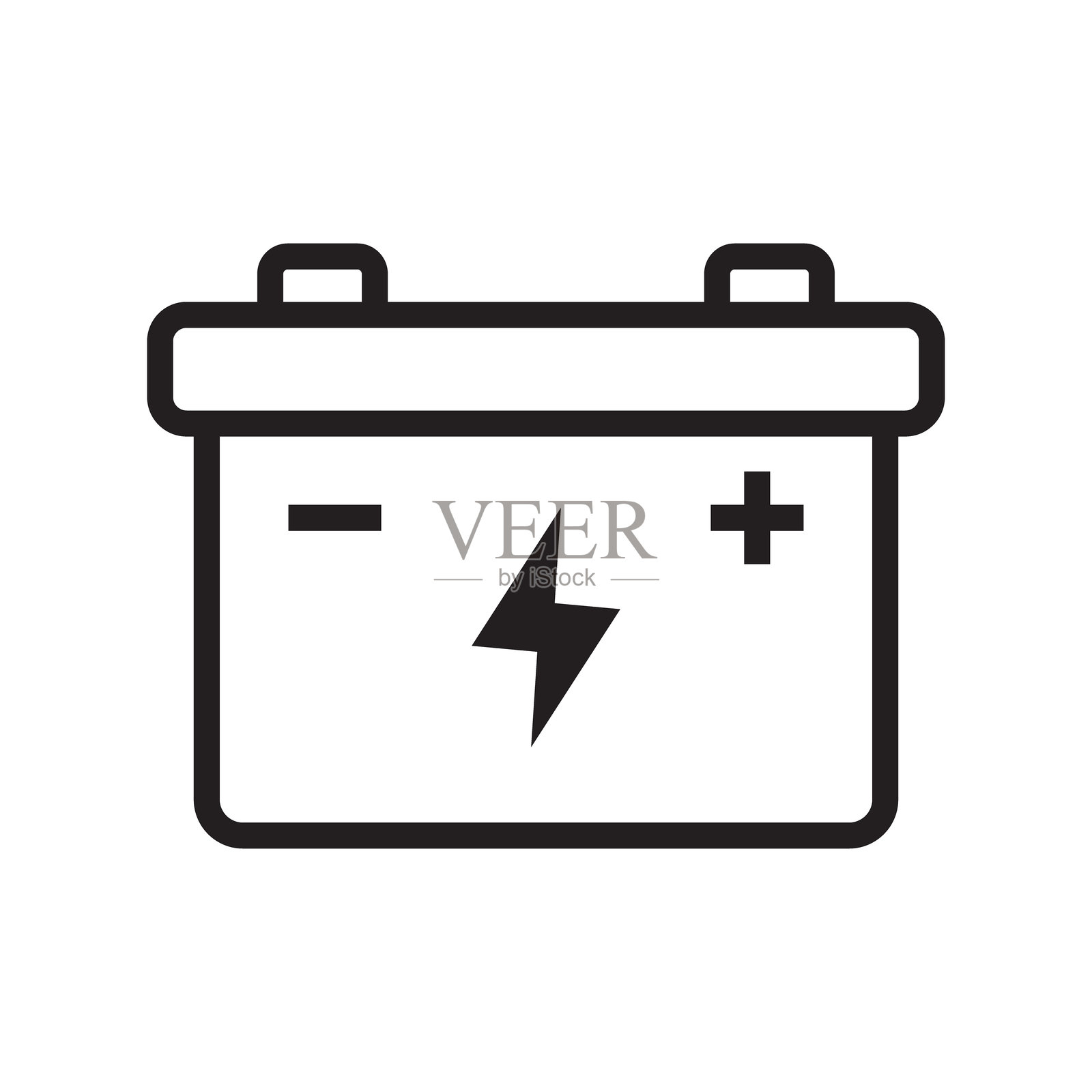 汽车电池图标。汽车蓄电池图标。汽车电池图标。插画图片素材