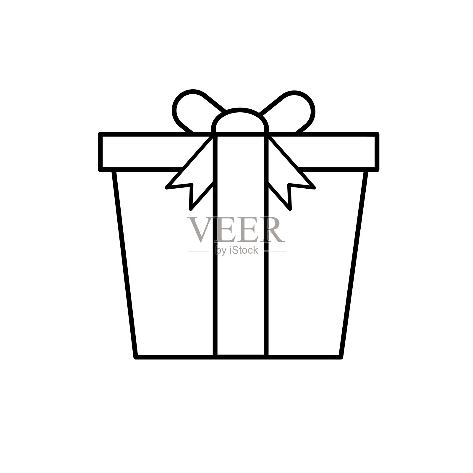 装饰礼盒与弓和丝带矢量图标符号图形孤立的标志网络图标设计插画图片素材