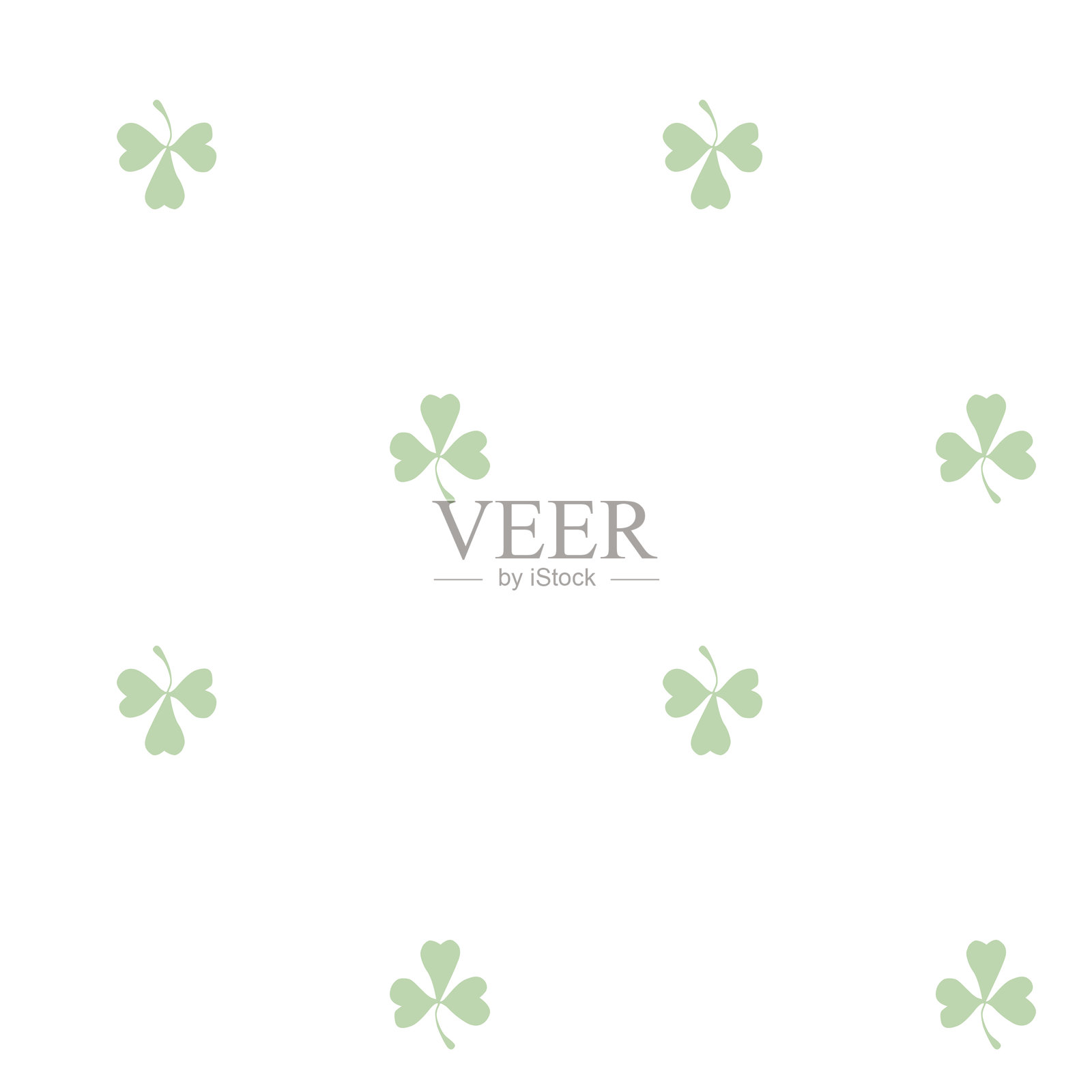 无缝图案与绿叶插画图片素材