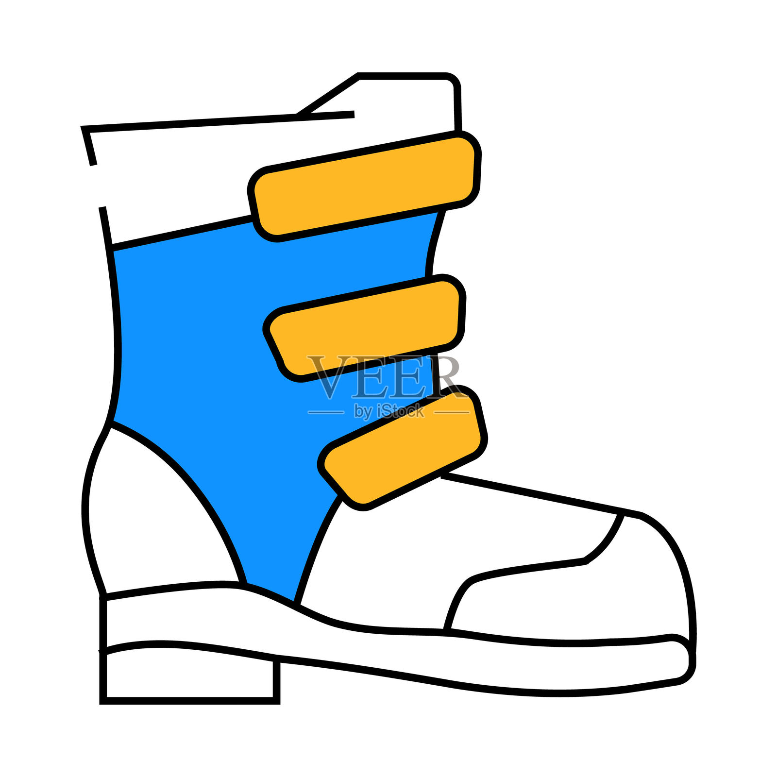 儿童靴子图标彩色插图插画图片素材