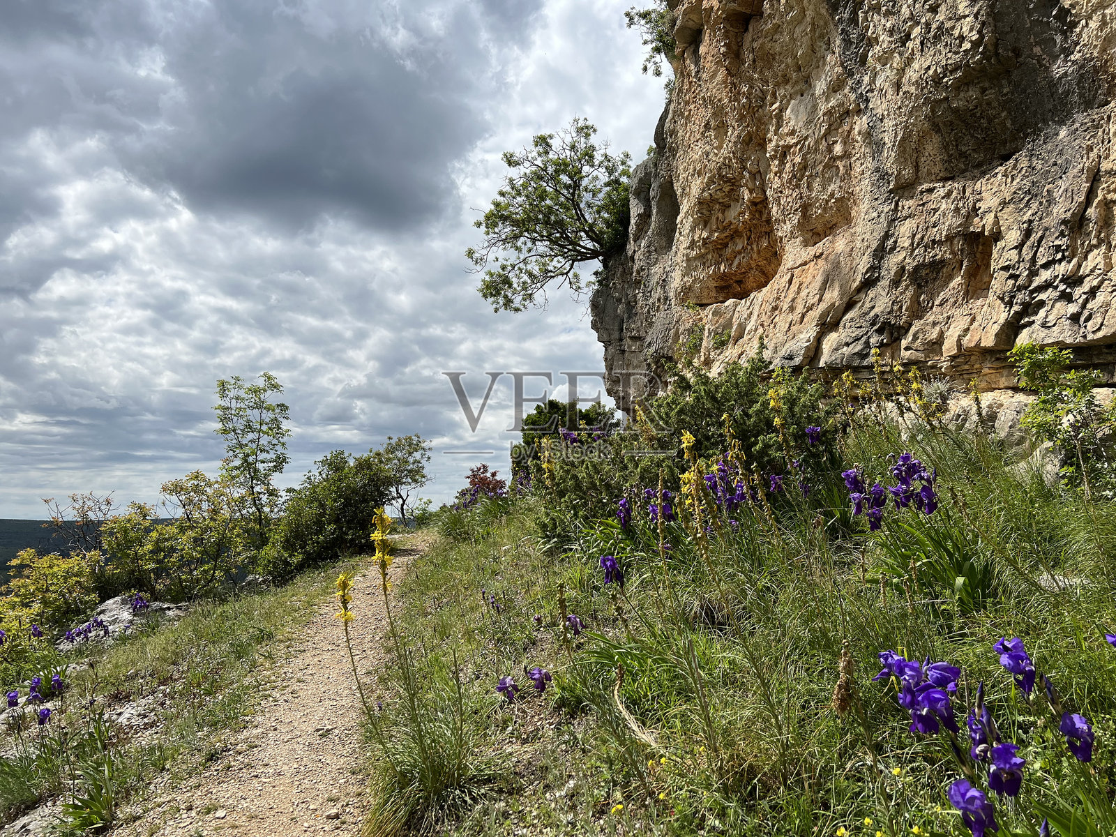 沿着Bijela voda河的徒步小径或Bijeli河峡谷的徒步小径，卡琳戈尔尼吉-克罗地亚(Planinarske staze uz rijeku Bijela voda ili šetački putevi u kanjonu Bijelog potoka)照片摄影图片