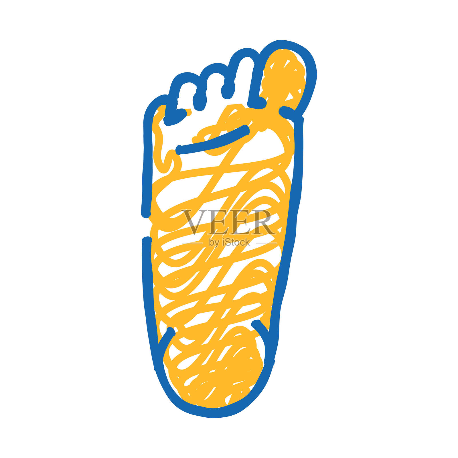 脚印赤脚人类图标涂鸦插图插画图片素材