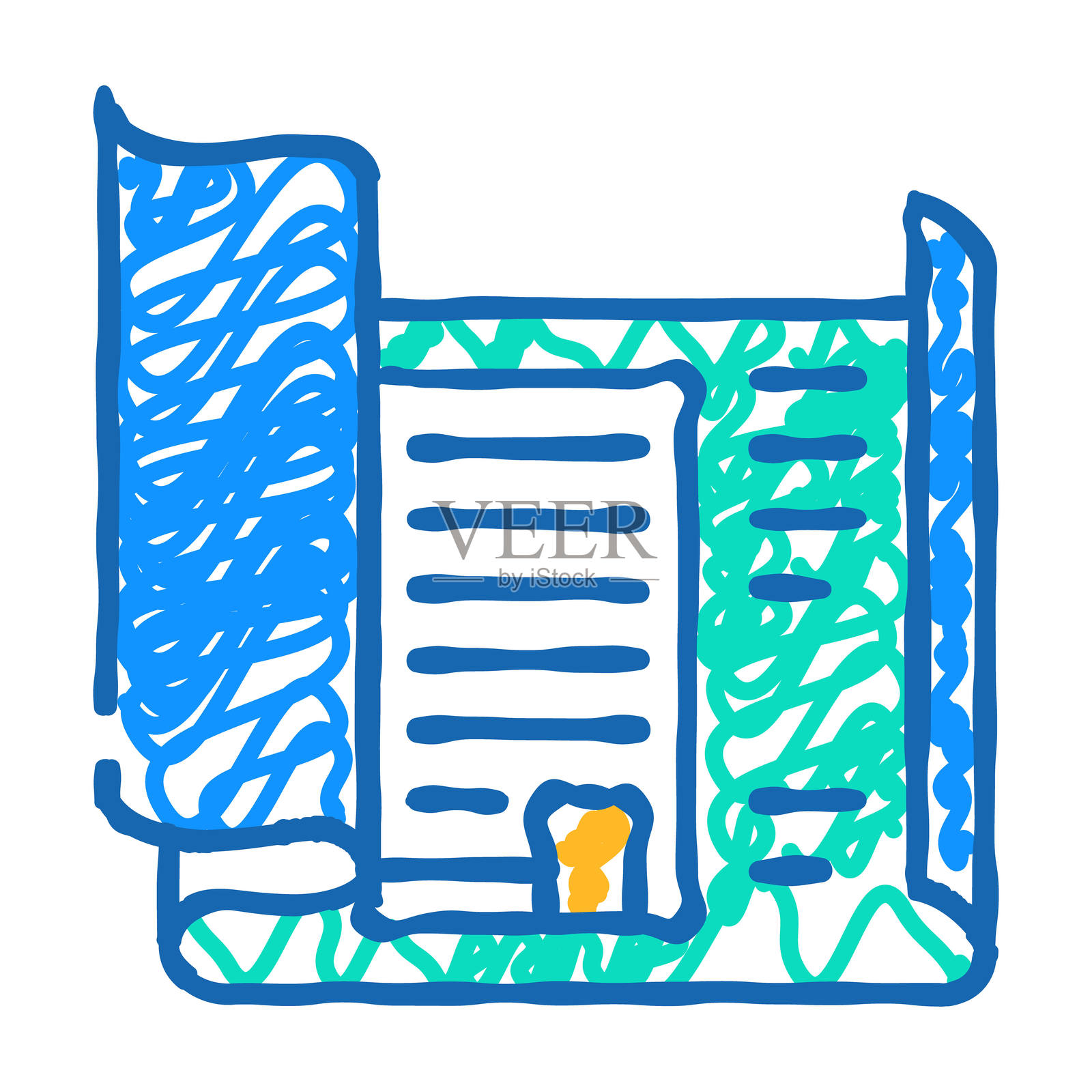 蓝图建筑师文书图标涂鸦插图插画图片素材