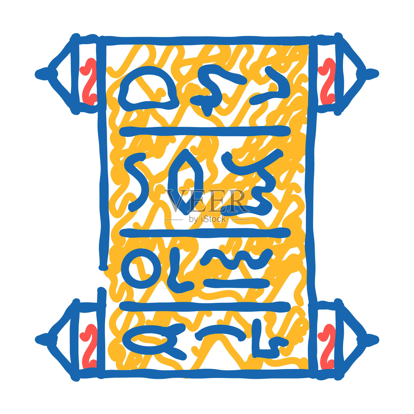 纸莎草纸列表图标涂鸦插图插画图片素材