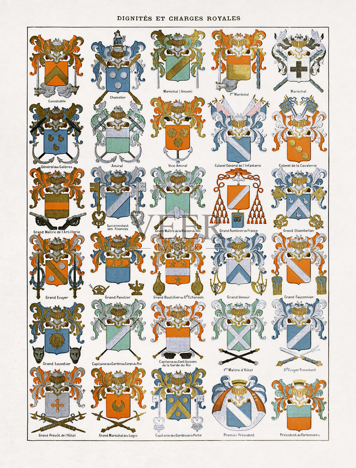 法国的尊严和皇室指控插画图片素材