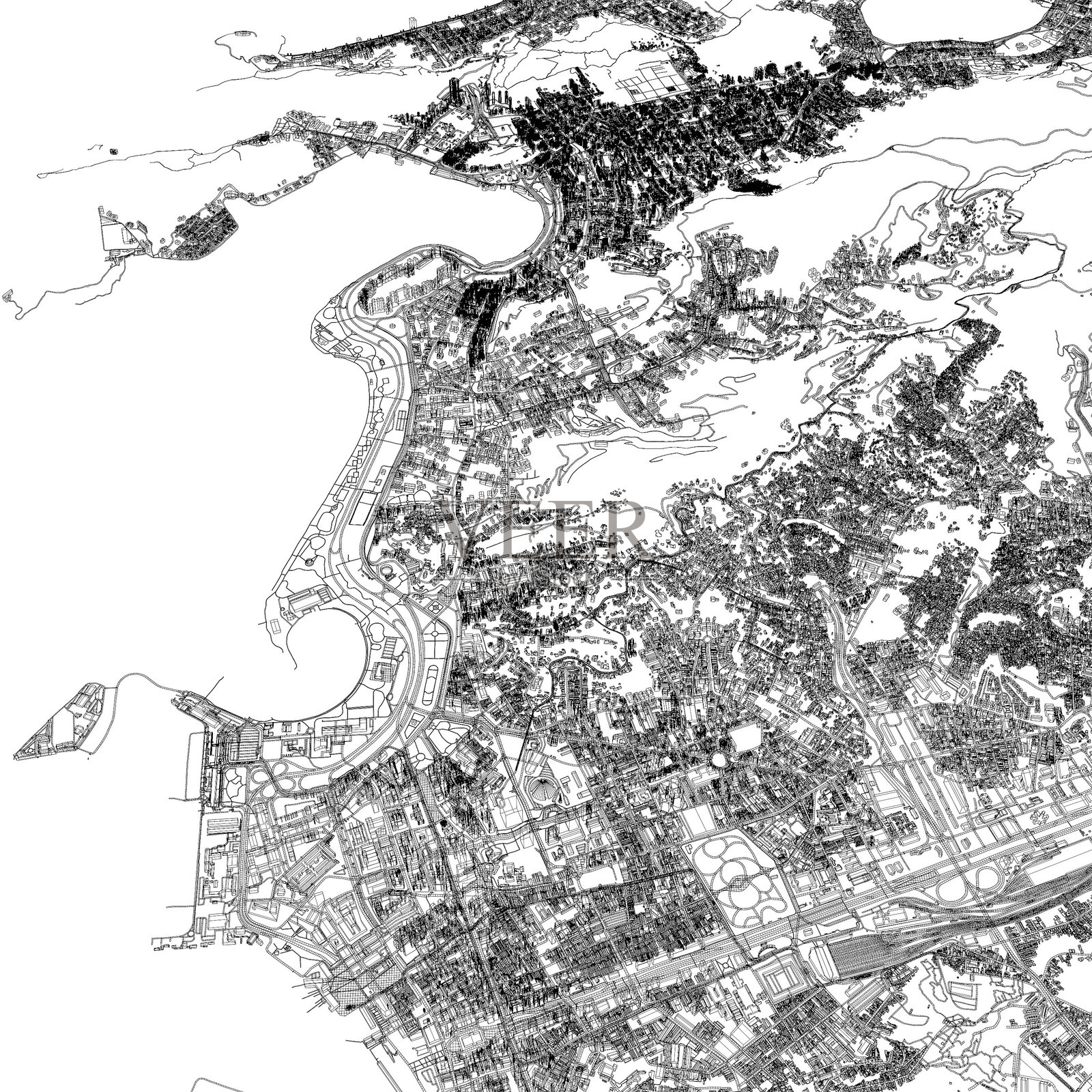 巴西里约热内卢的城市和城市的3D插图照片摄影图片