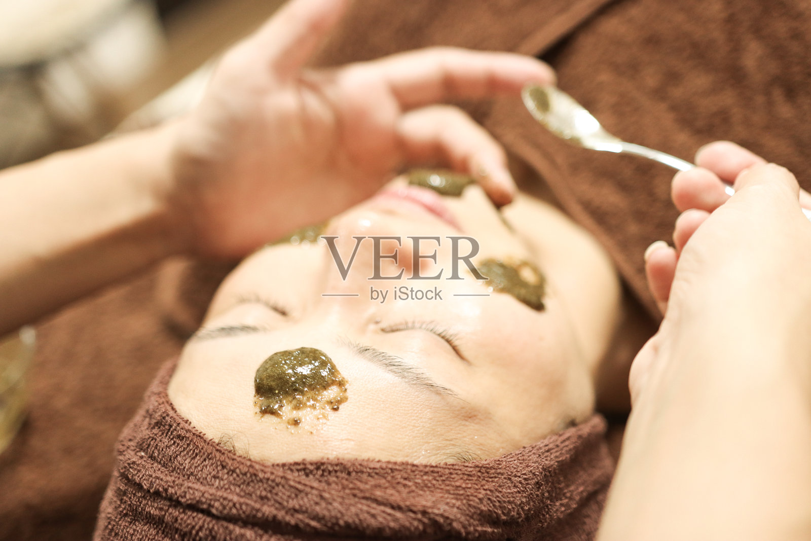 草本美容面膜照片摄影图片