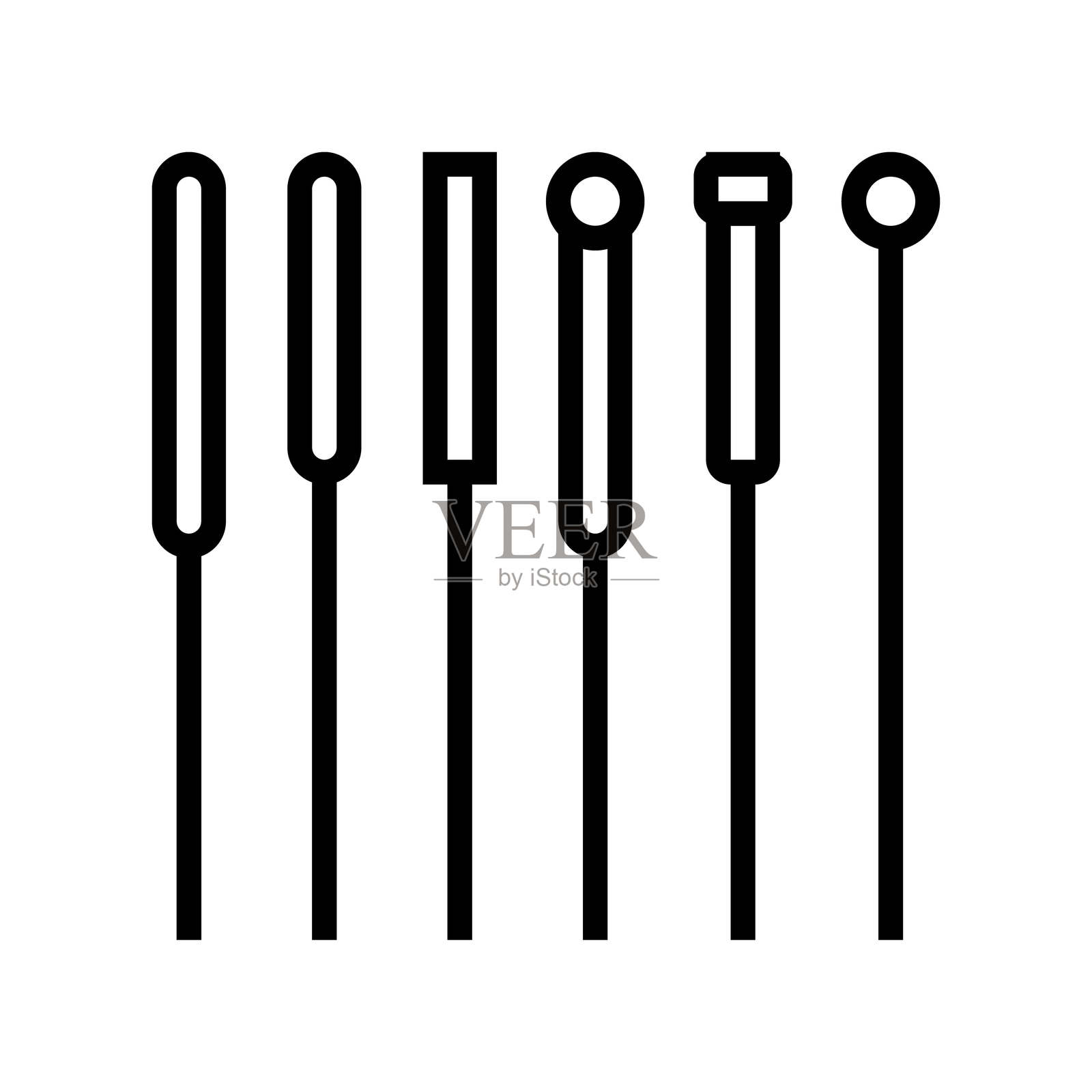 针针灸线图标矢量插图插画图片素材