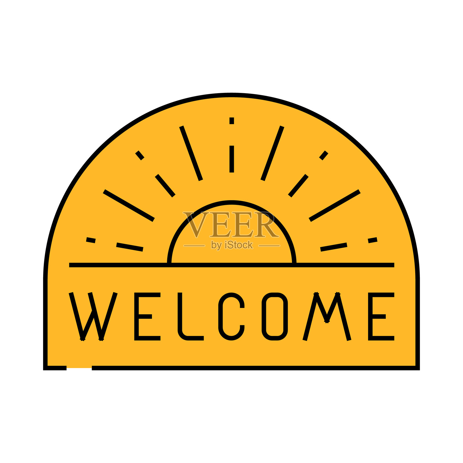 门垫家居内部图标彩色插图插画图片素材