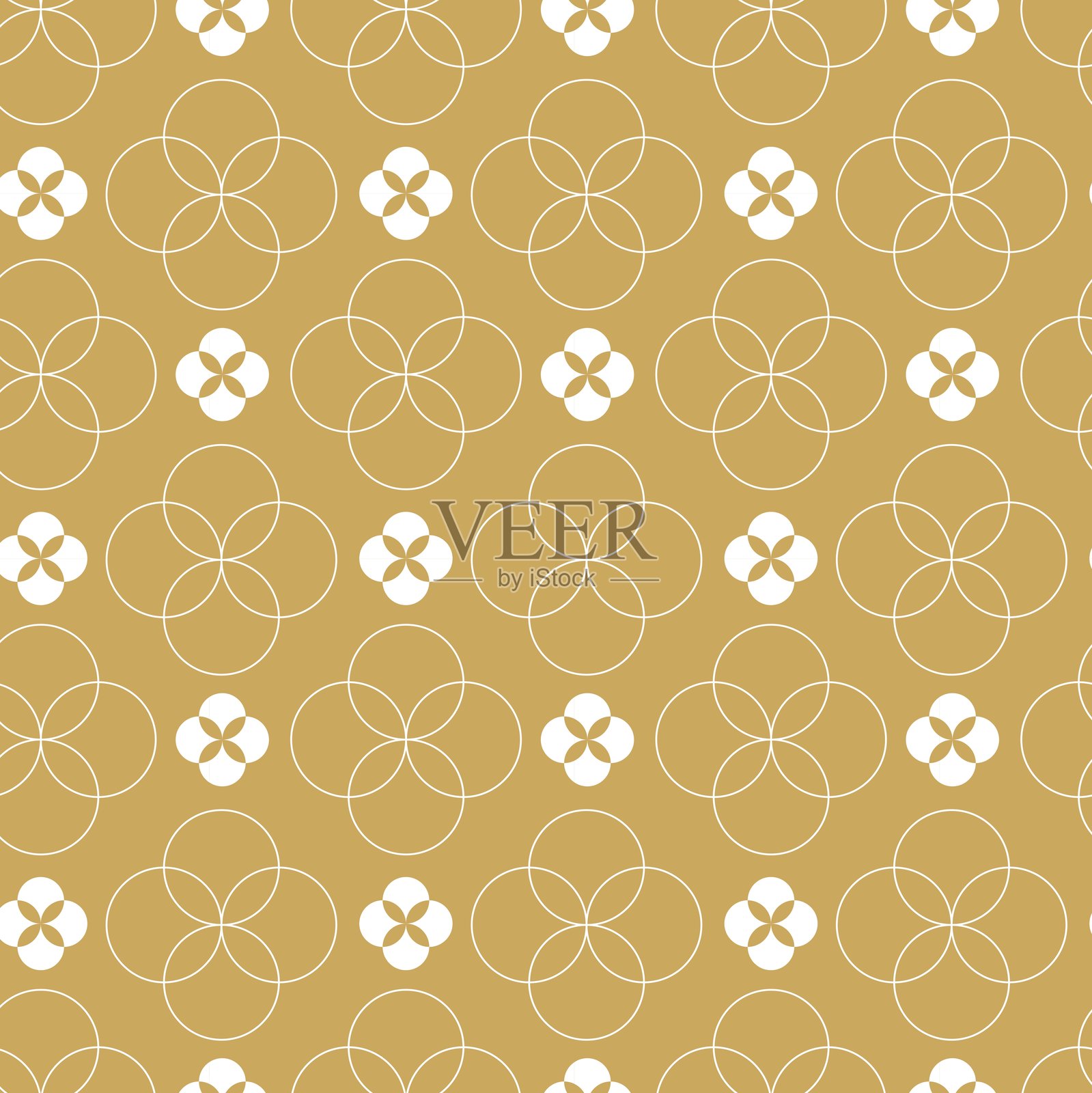 抽象的几何图案与圆，十字，条纹，线条。无缝矢量背景。插画图片素材