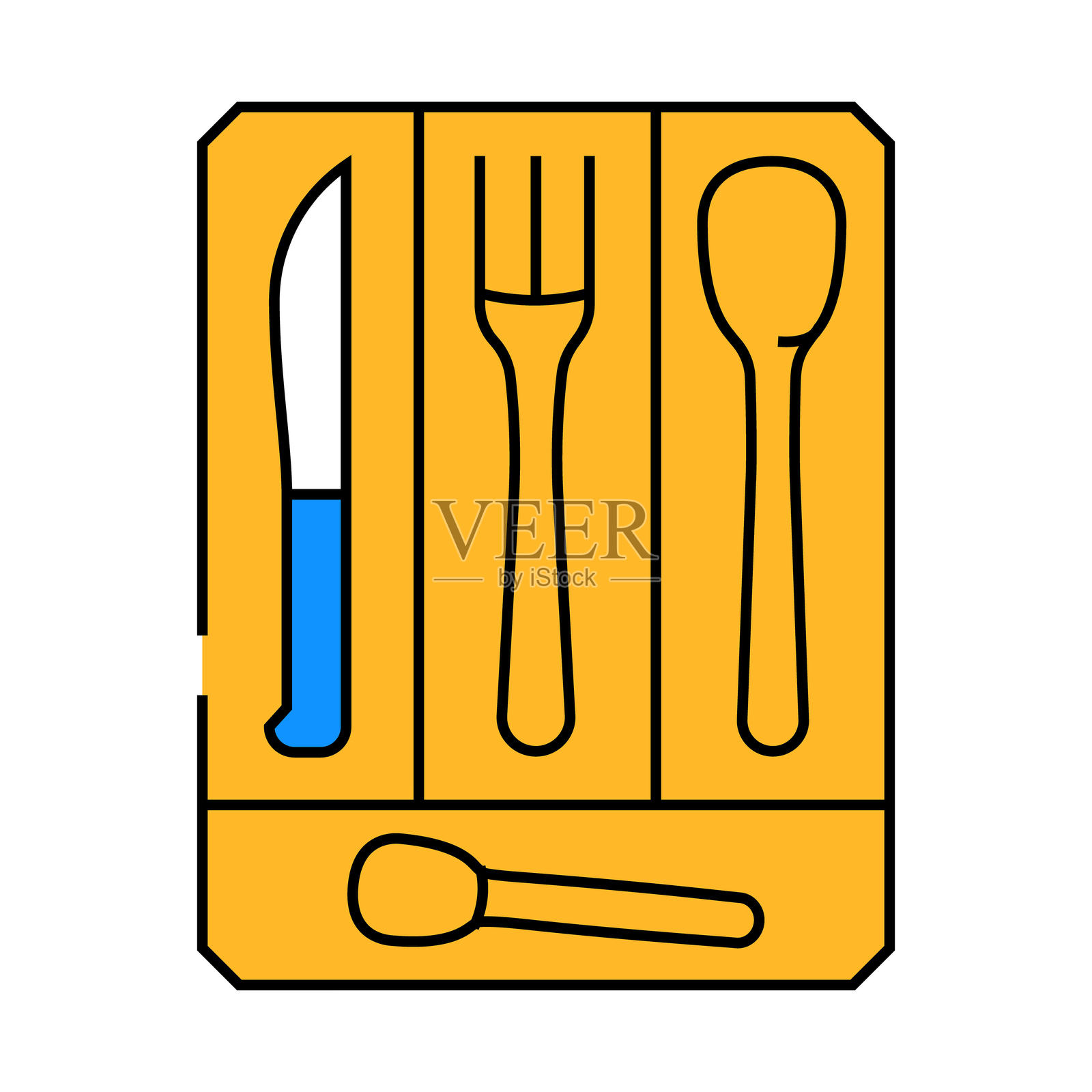 餐具整理器家居配件图标彩色插图插画图片素材