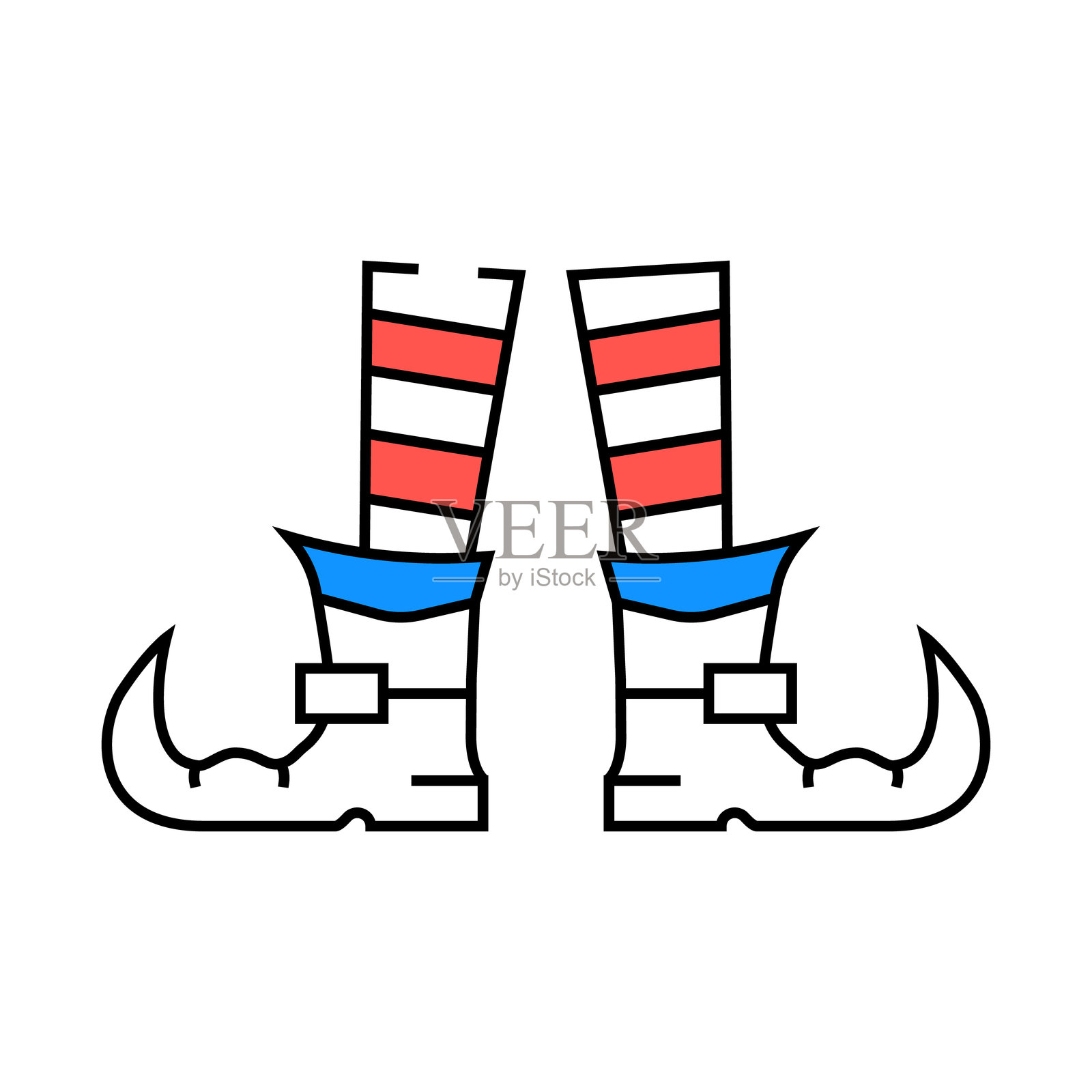 腿脚小精灵图标彩色插图插画图片素材