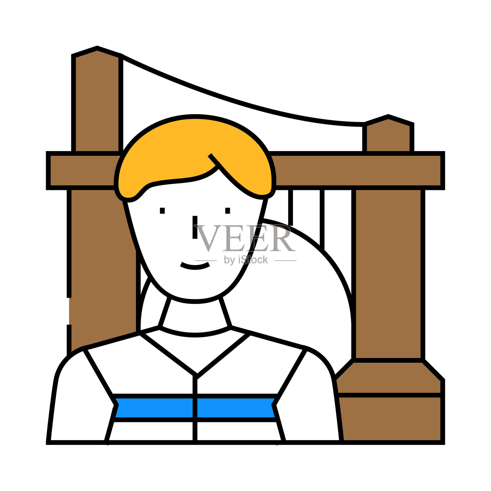 工程施工图标彩色插图插画图片素材