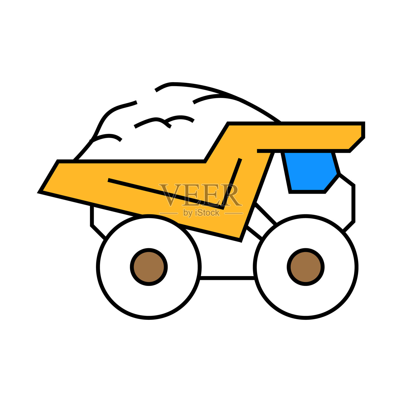 拖运车钢生产图标彩色插图插画图片素材