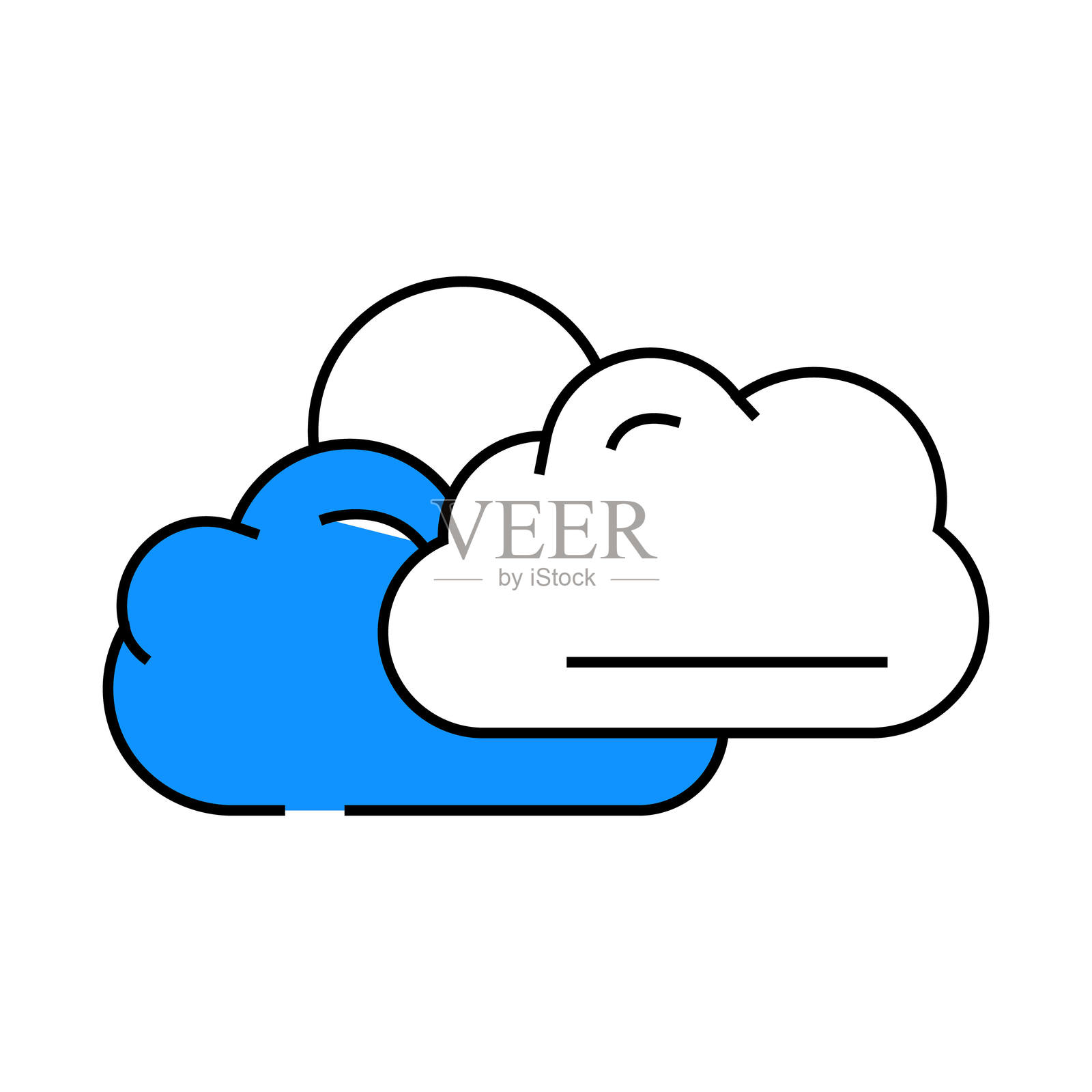 太阳和云夏天的阳光图标彩色插图插画图片素材