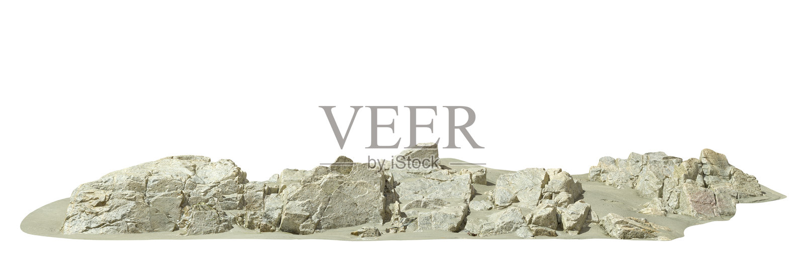 全景自然岩石切割景观白色背景3d渲染照片摄影图片