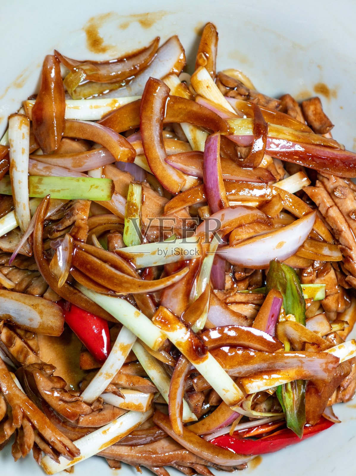 中国特色菜:洋葱炒腰子照片摄影图片