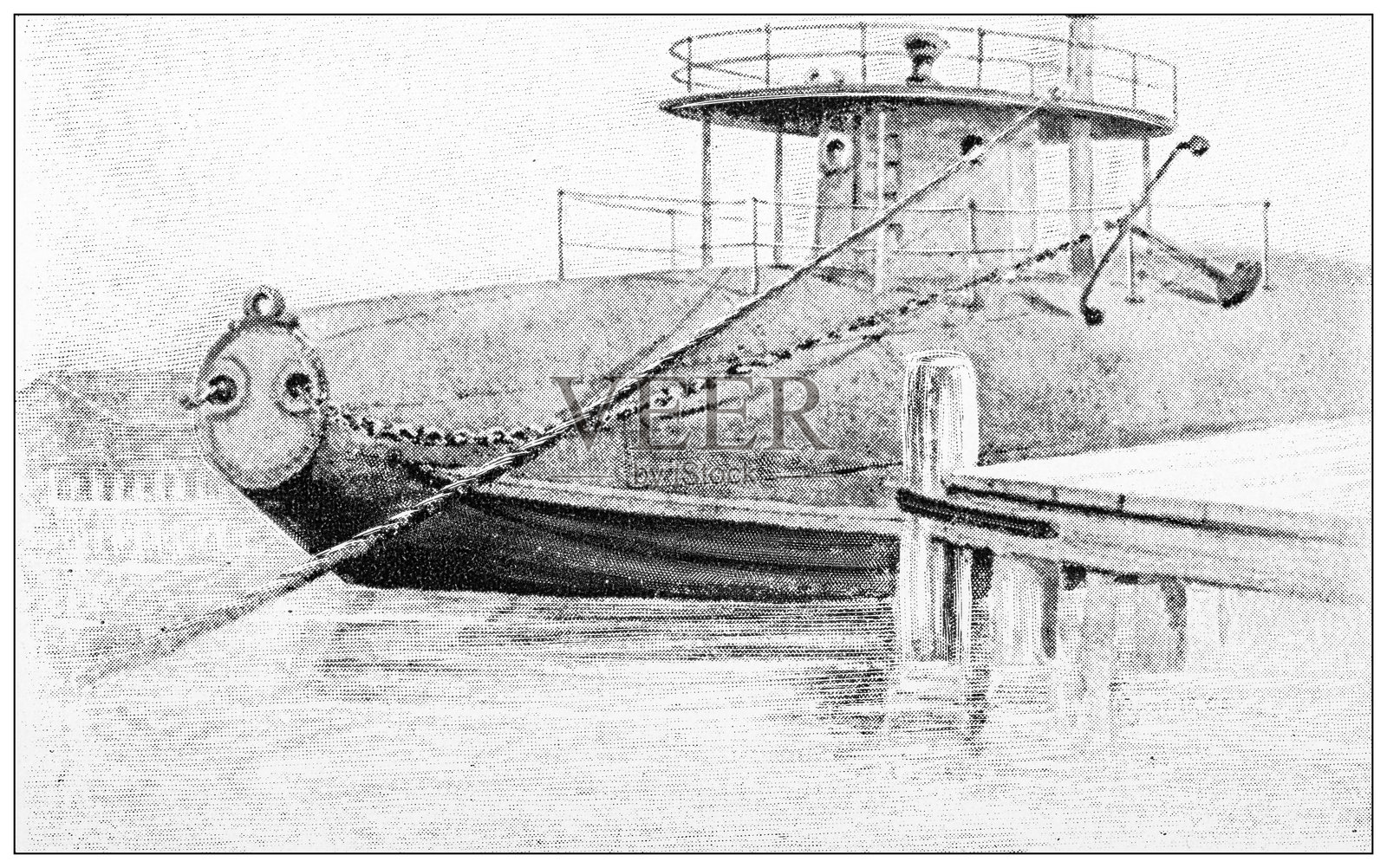 古董图片:鲸背插画图片素材