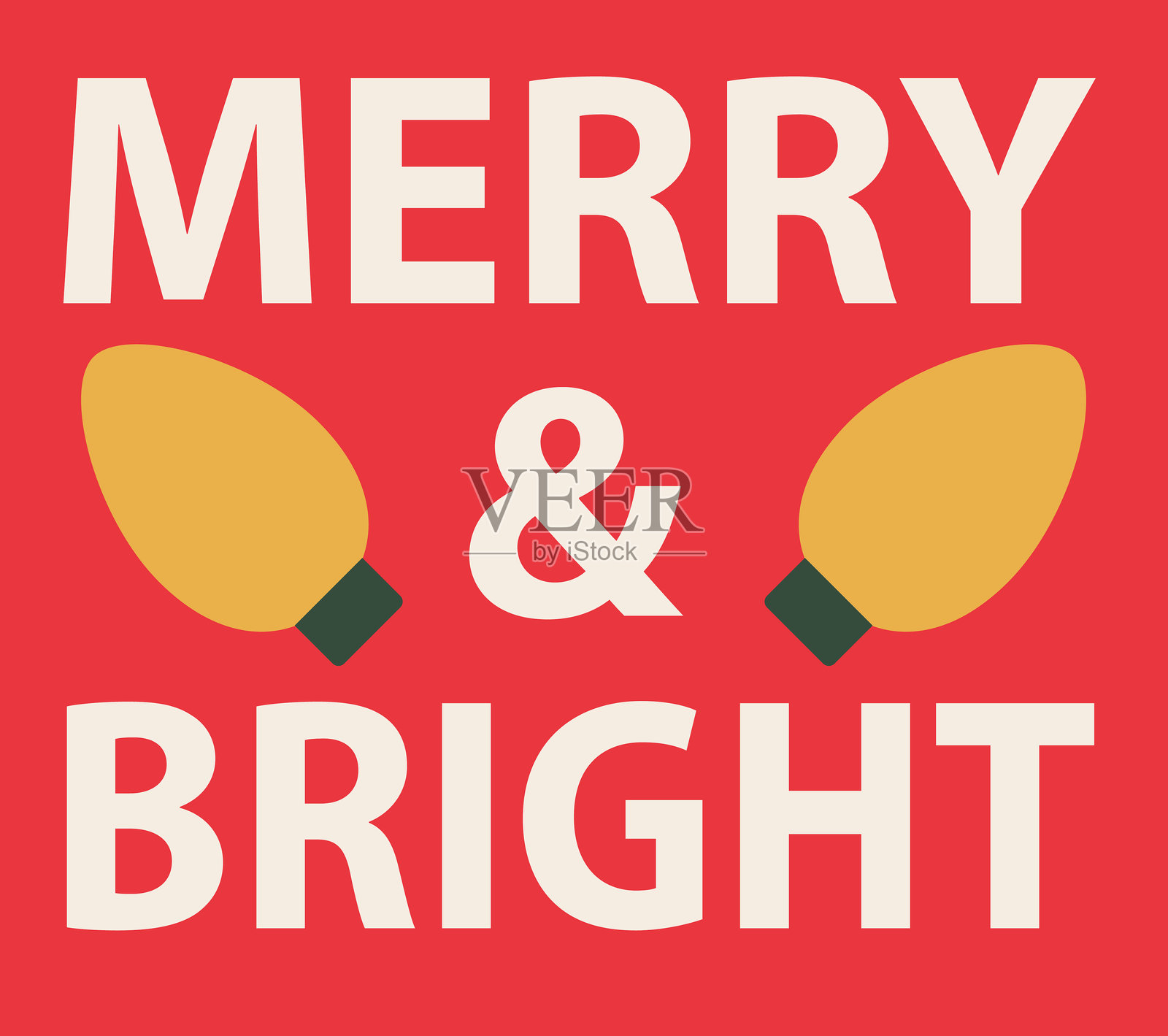 可爱的中世纪现代快乐和明亮的圣诞贺卡插画图片素材